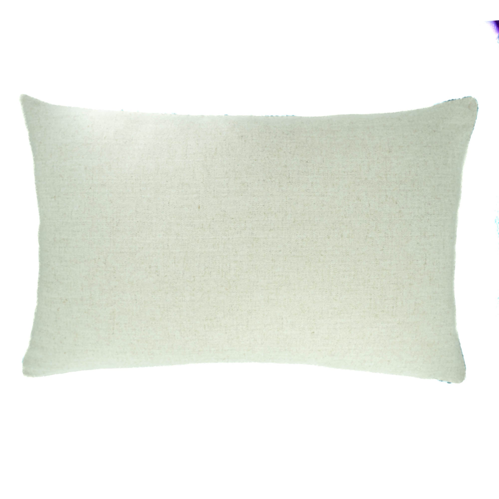 Artistic Catwalk throw pillow with colorful Ikat weaving and vertical stripe designs, crafted from 100% pure silk velvet.