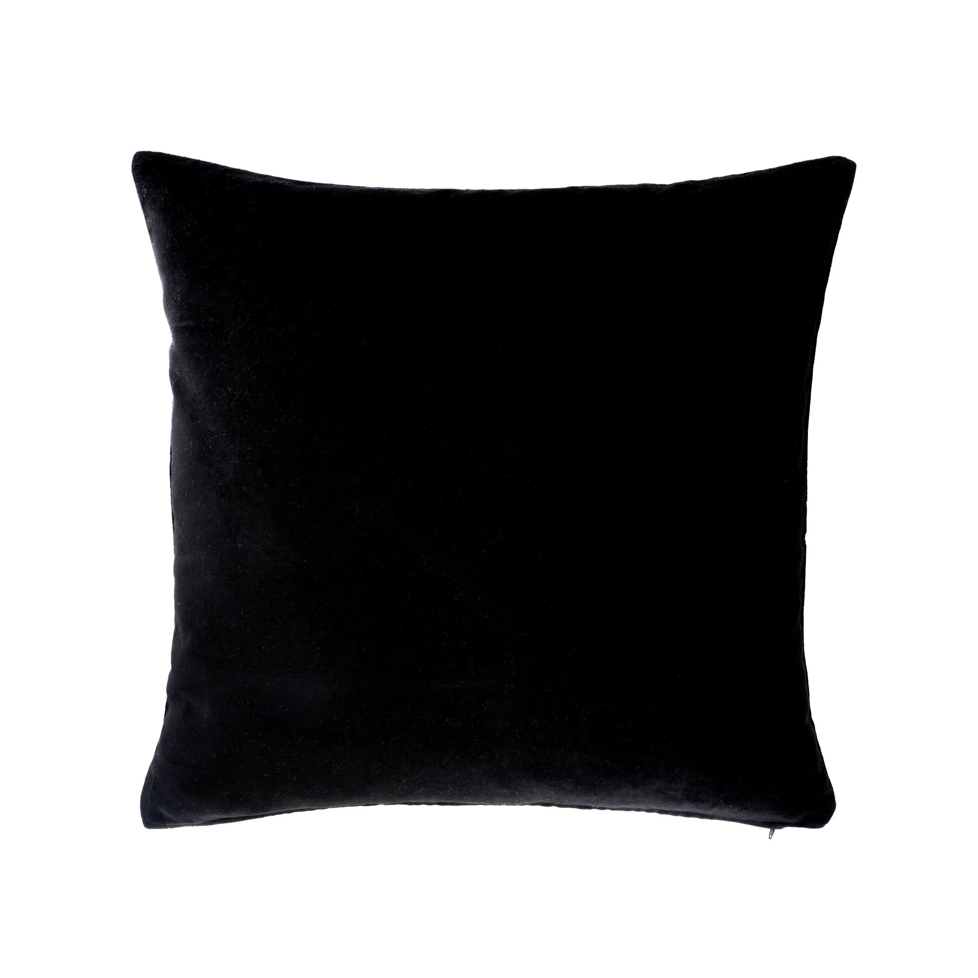 Black Linen Pillow with Natural Embroidery, Palazzo Collection