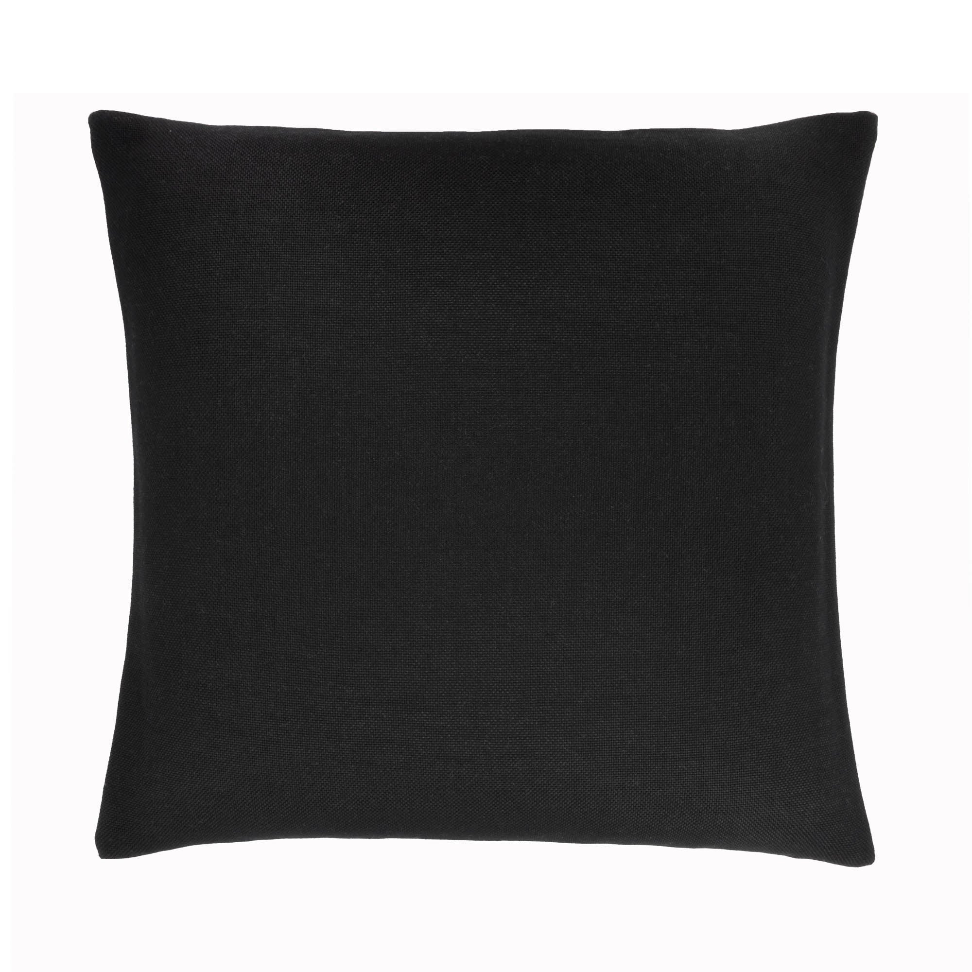 Greek island-inspired throw pillow case in black and white cotton, 22" x 22", perfect for a coastal theme.