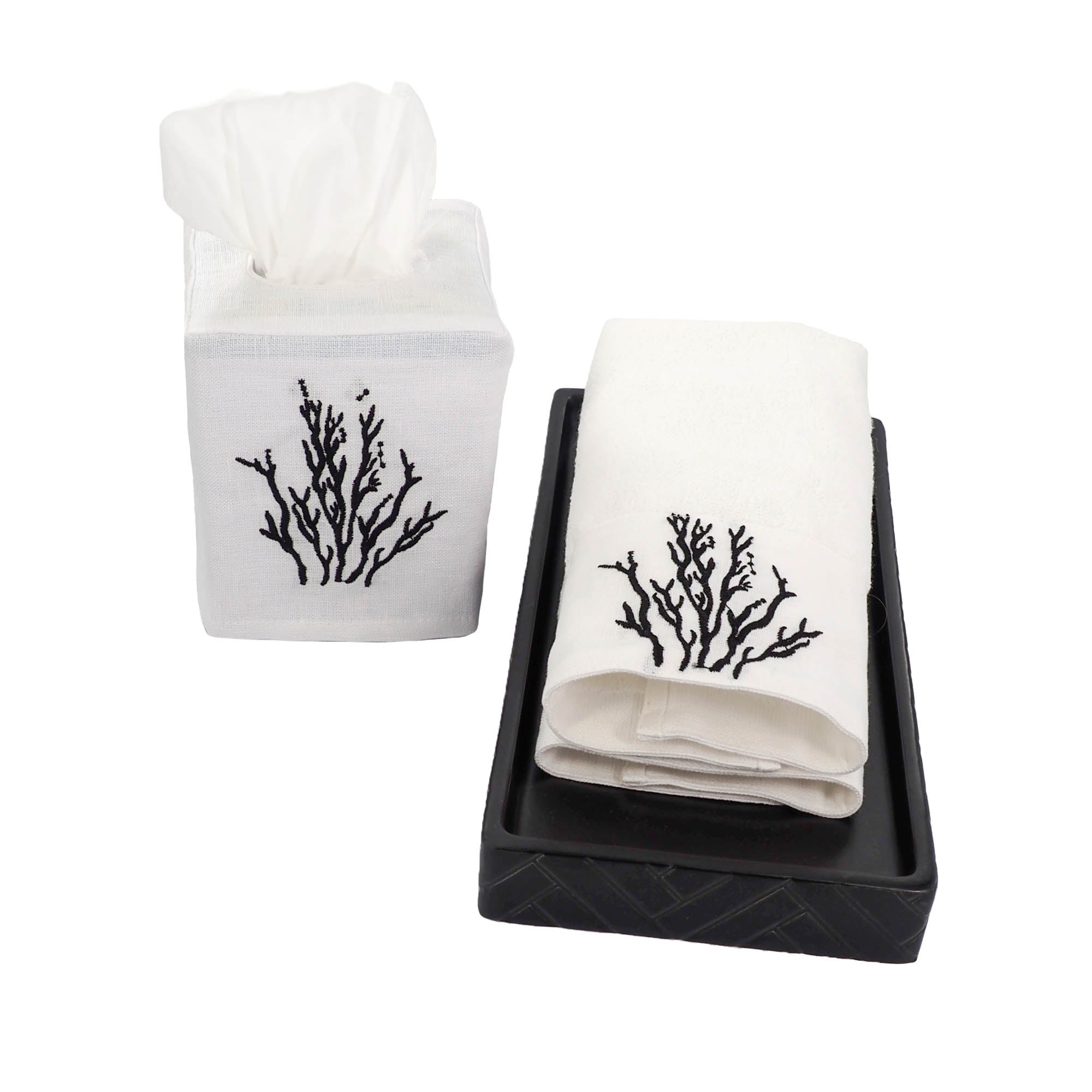 Black Coral Guest Towels 12 X 12 Set of 2