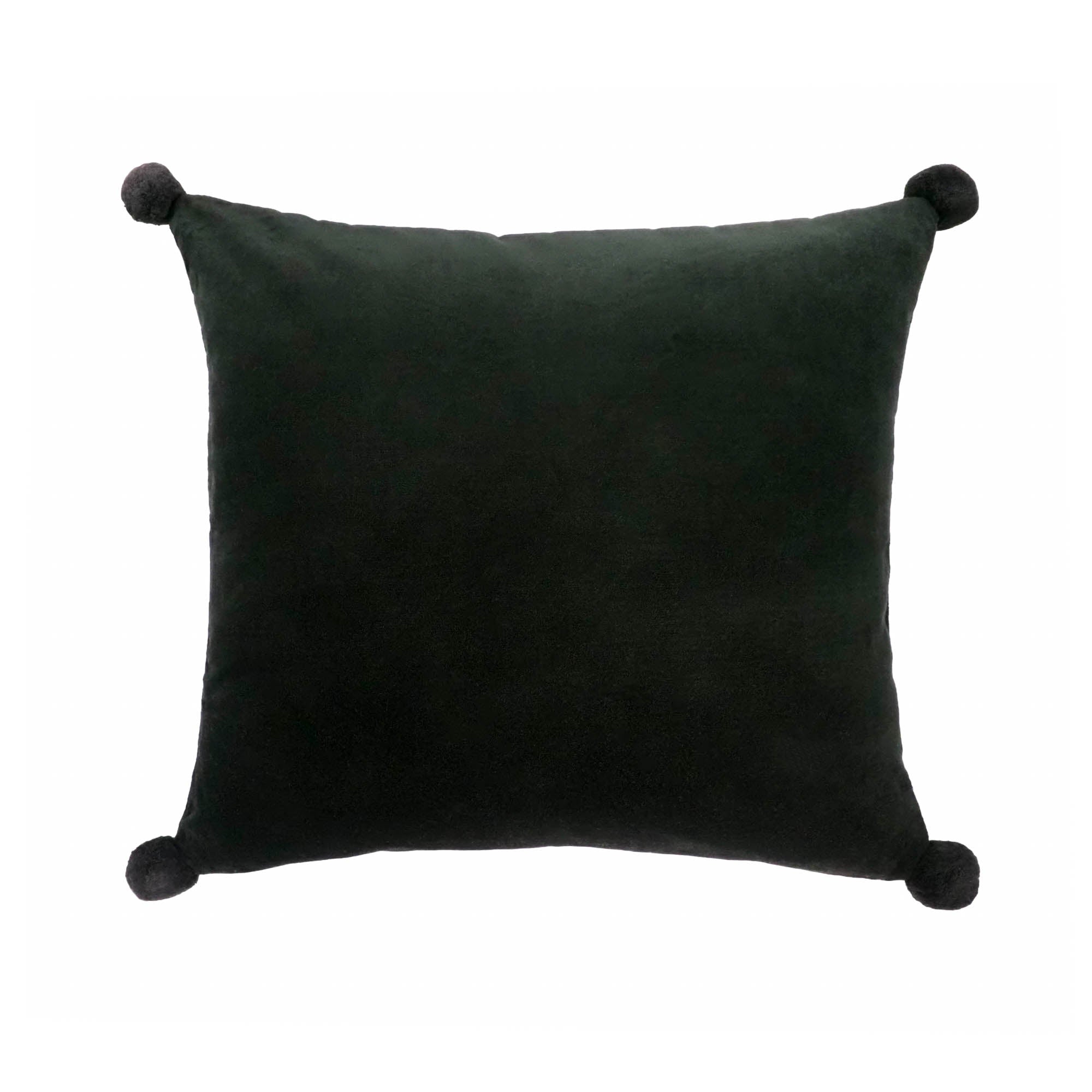 Luxury velvet pillow with intricate bee embellishments in gold thread on a deep black background.