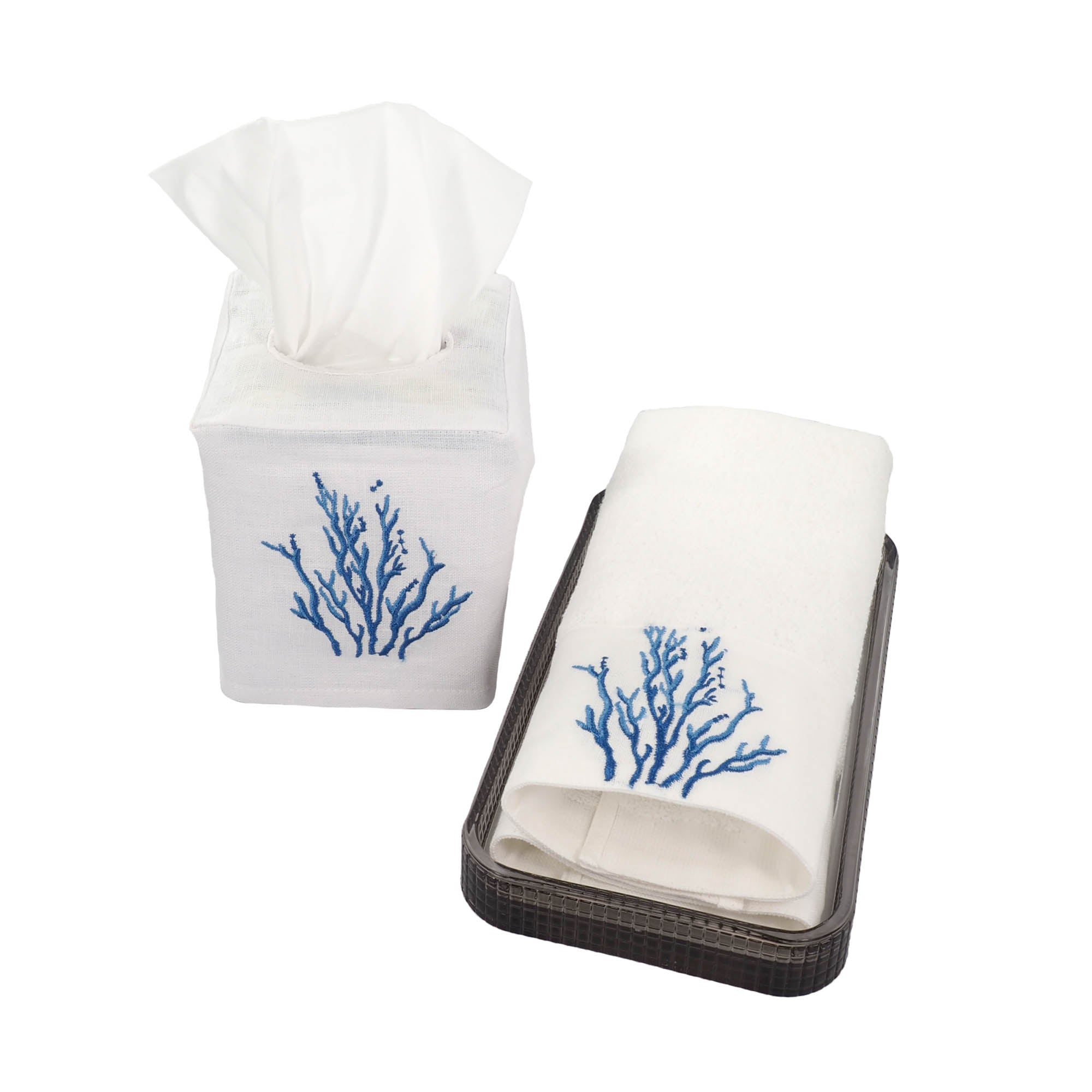 Blue Coral Guest Towels 12 X 12 Set of 2