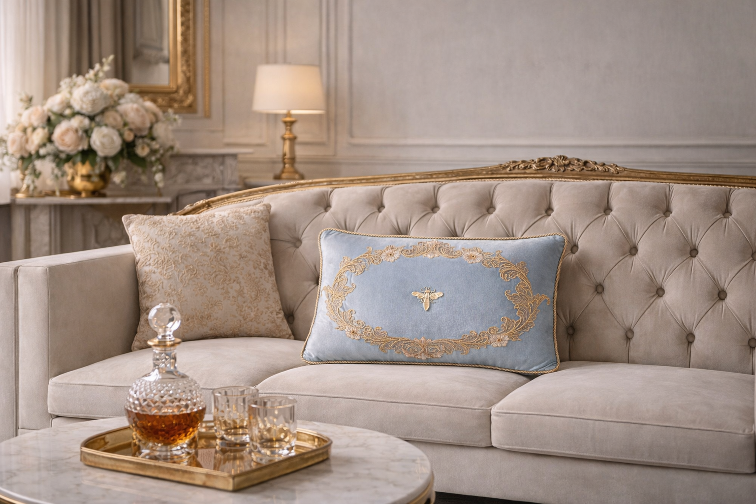 Venice Blue Silk Velvet Throw Pillow Cover 12 X 20