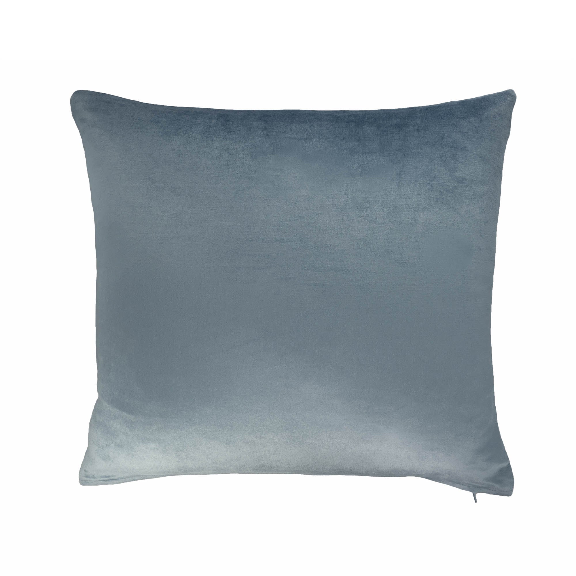 Blue velvet cushion cover with medieval-inspired golden embroidery and central bee motif