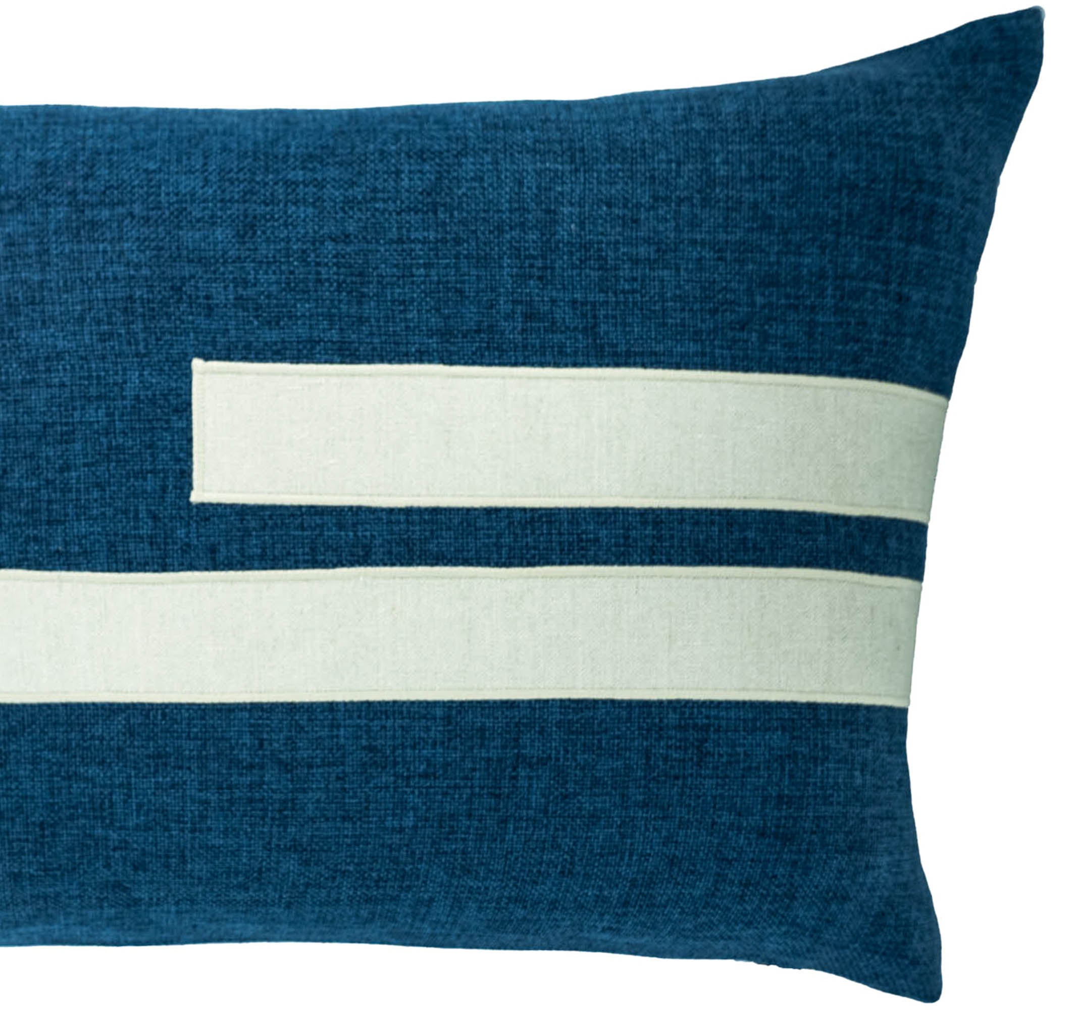 Chouchou Touch Chios Throw Pillow, a cotton case with blue and white tones, perfect for coastal home decor.