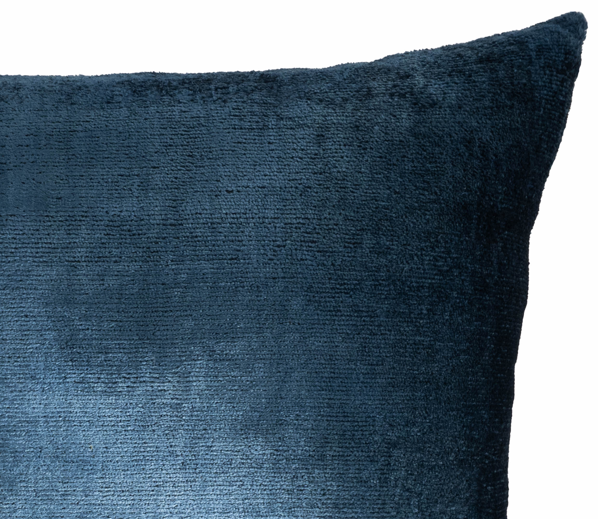 Luxury rectangular pillow cover in calming coastal blue silk velvet, 100% pure silk.
