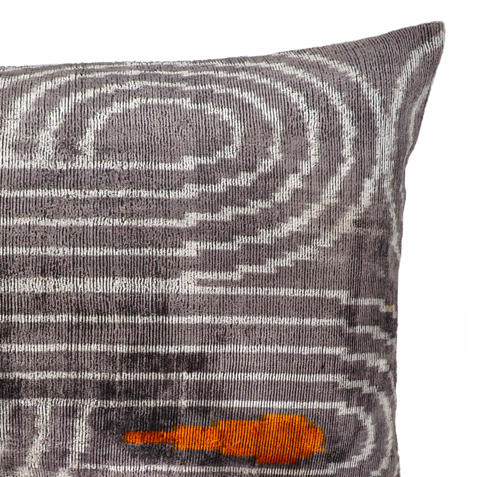 Chouchou Touch Daytona Silk Velvet Ikat Pillow Cover, 16 x 24, blending historical Ikat artistry with smooth, modern silk velvet for a refined and colorful accent.