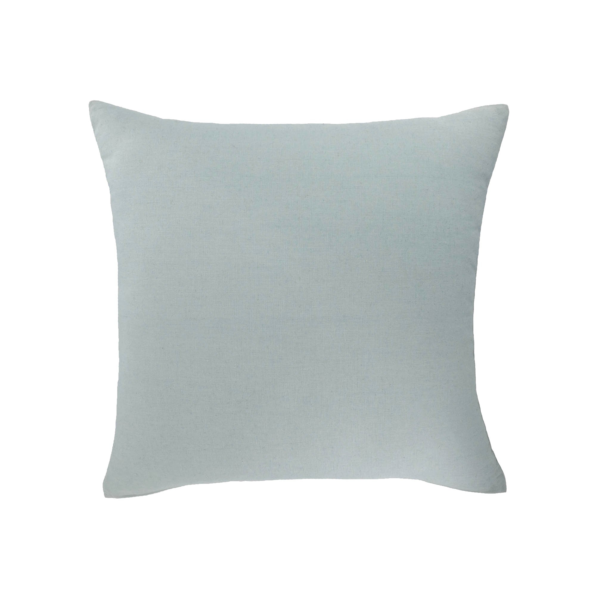 ChouChou Touch Deauville light blue linen pillow cover, square cushion on white background