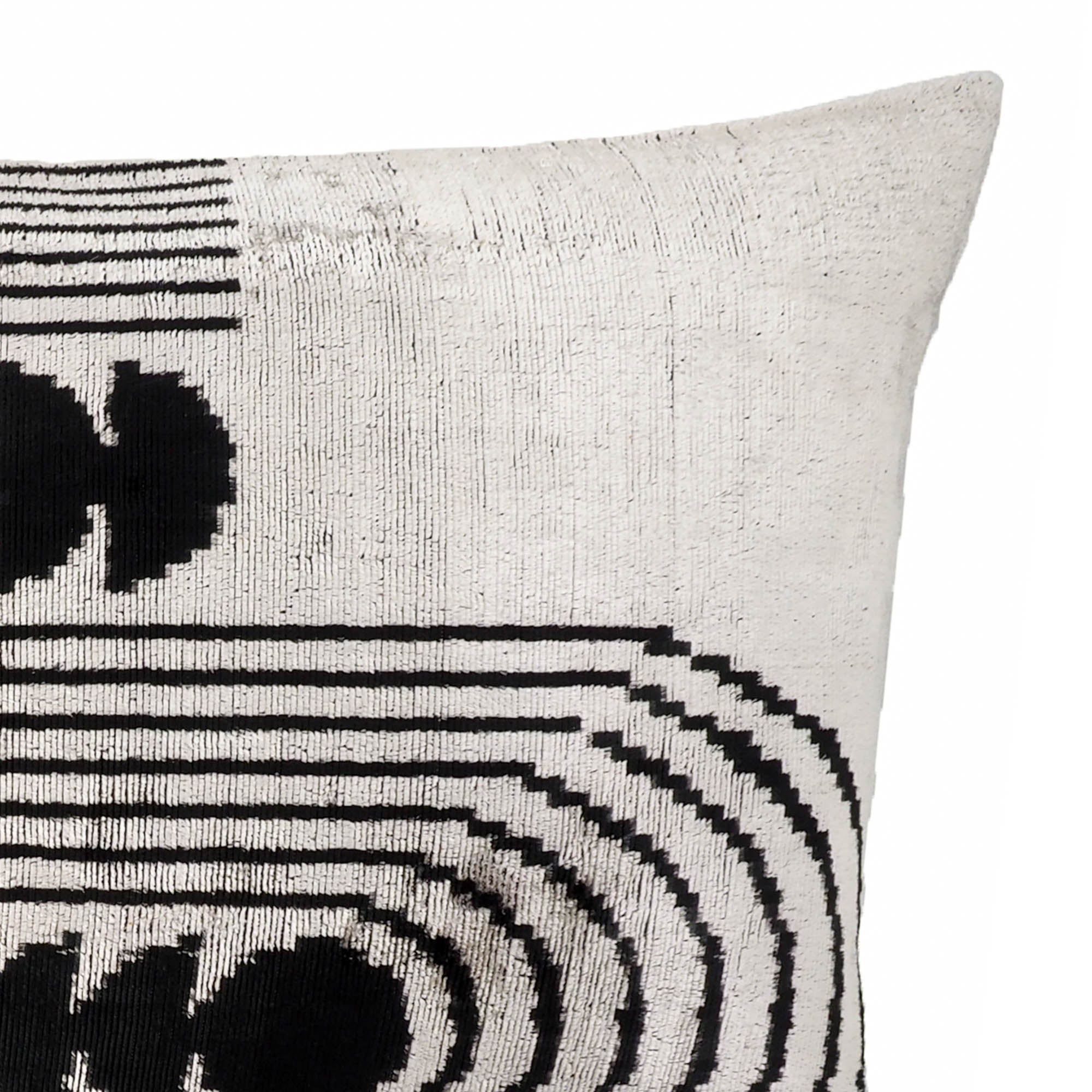 Art Deco Ikat Silk Velvet Pillow Cover, 16 x 24, featuring striking geometric designs and luxurious silk velvet, perfect for adding sophistication to your home.