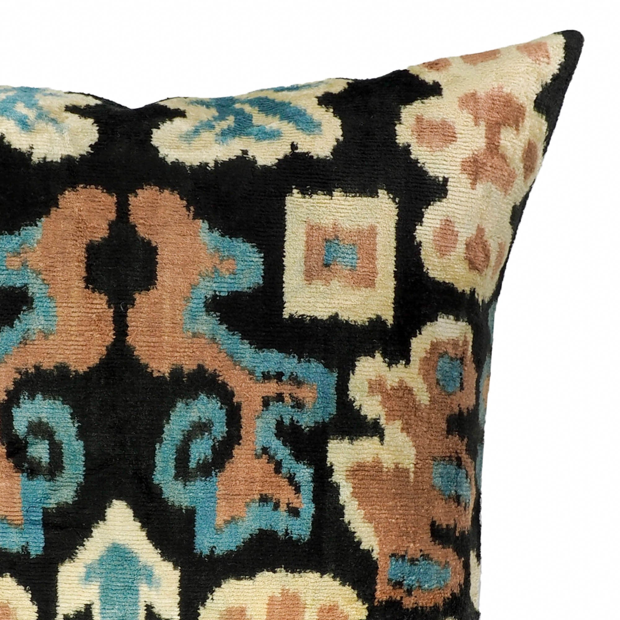 Eden Silk Velvet Ikat Throw Pillow Cover 20 X 20