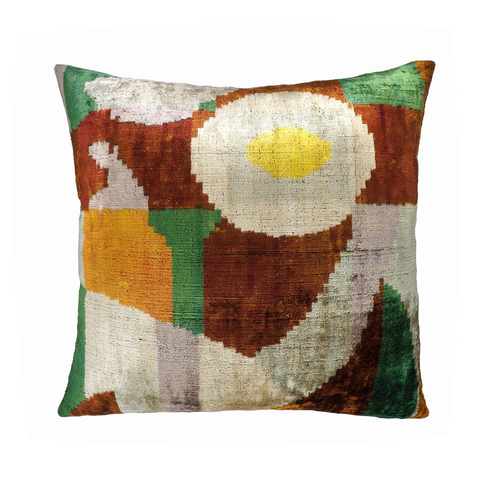 Chouchou Touch Everglades Silk Velvet Ikat Throw Pillow Cover 24 X 24