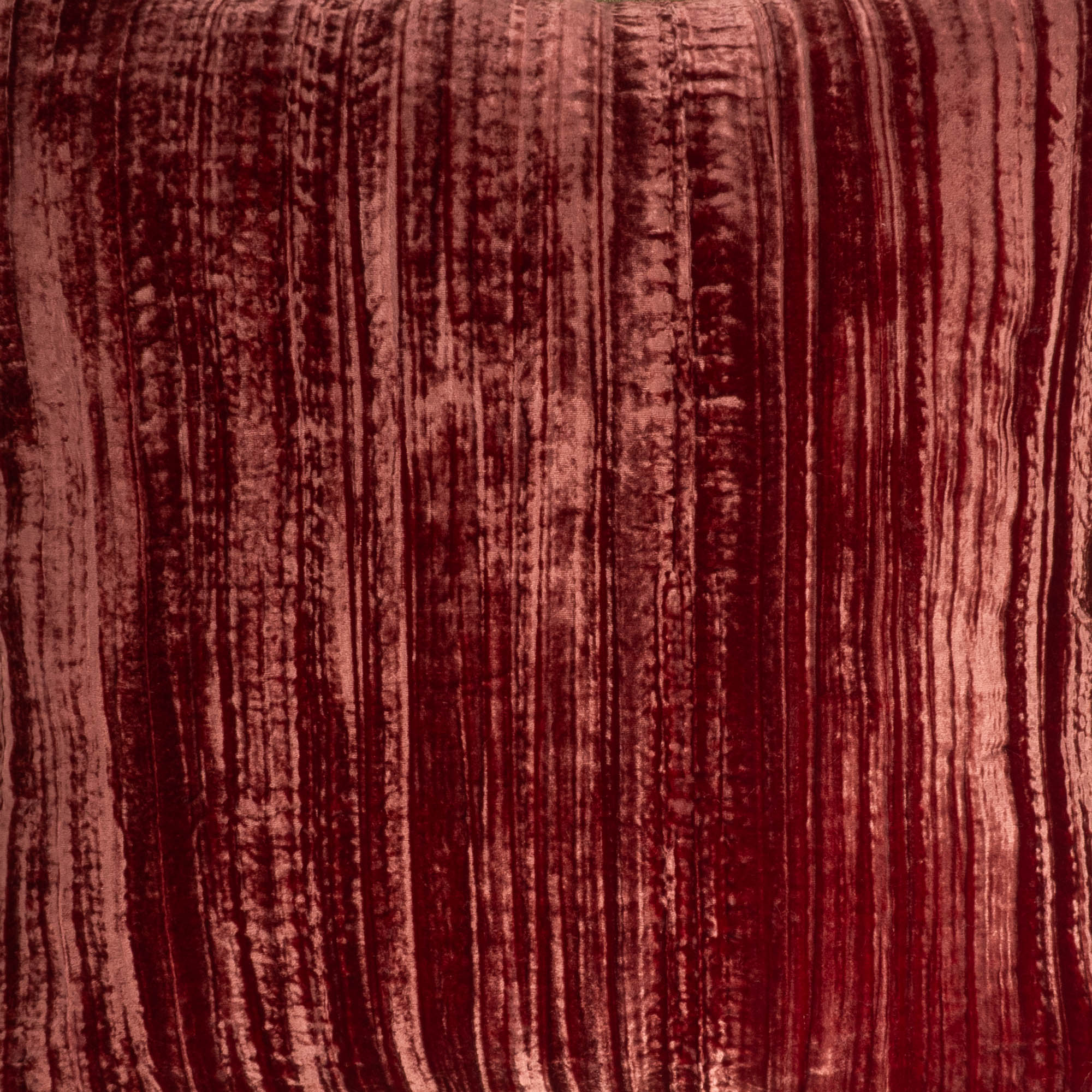 Handmade silk velvet red pillow cover with luxurious gold fringe detailing for a stylish finish.