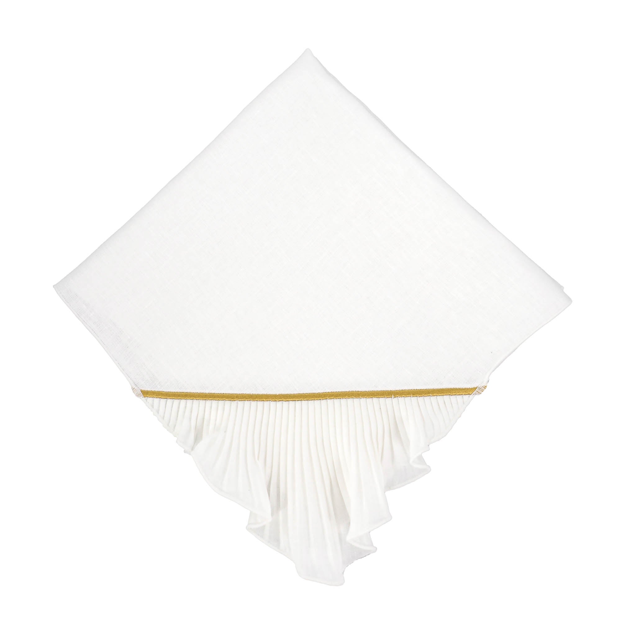 Handmade Gold Pleated Linen Napkins, perfect for elevating both formal dinner parties and casual family gatherings.
