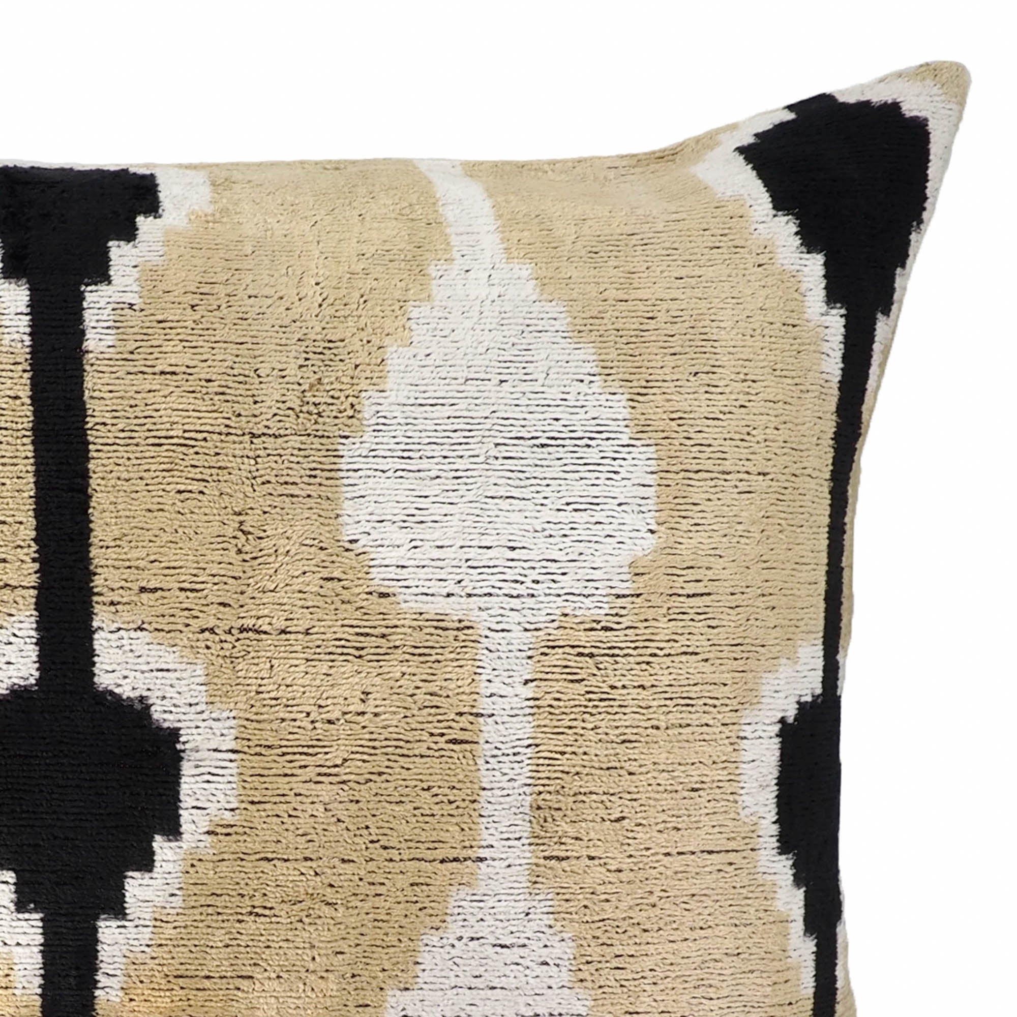 Kisses Silk Velvet Throw Pillow, 16 x 24, with traditional Ikat motifs in modern velvet, offering a tactile and luxurious touch for your home.