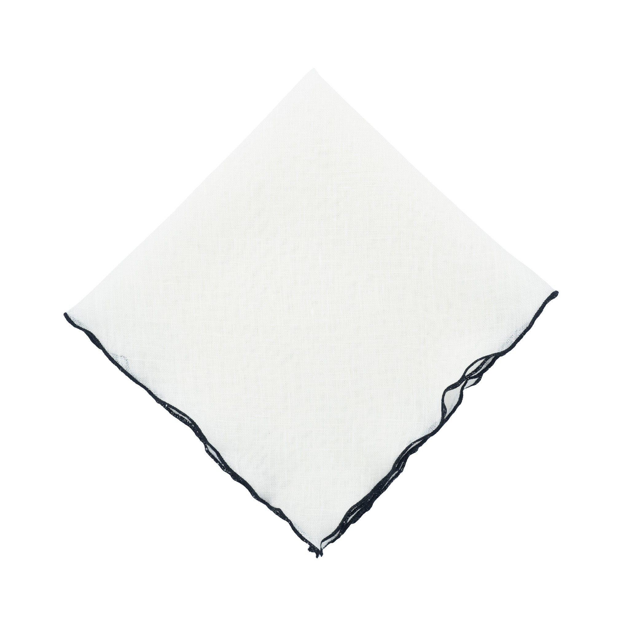 Luxurious linen napkins with black ruffled trim, designed to add a sophisticated touch to any table.