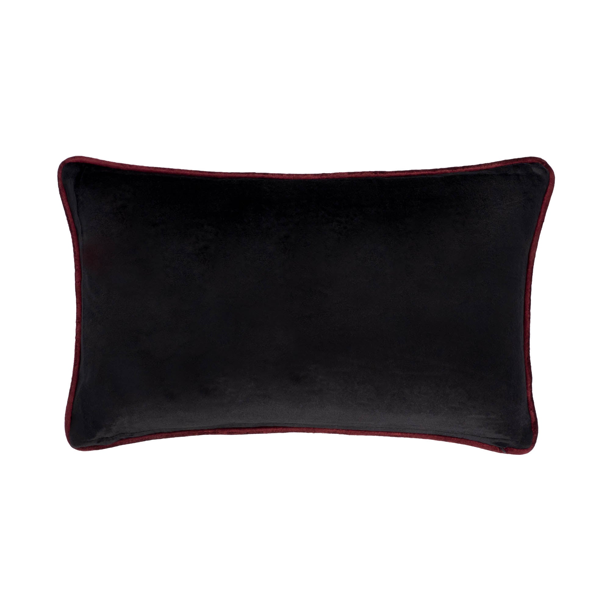 12" x 20" Love Bee Silk Velvet Throw Pillow, featuring ornate golden metal embroidery on black velvet, perfect for elegant home interiors.