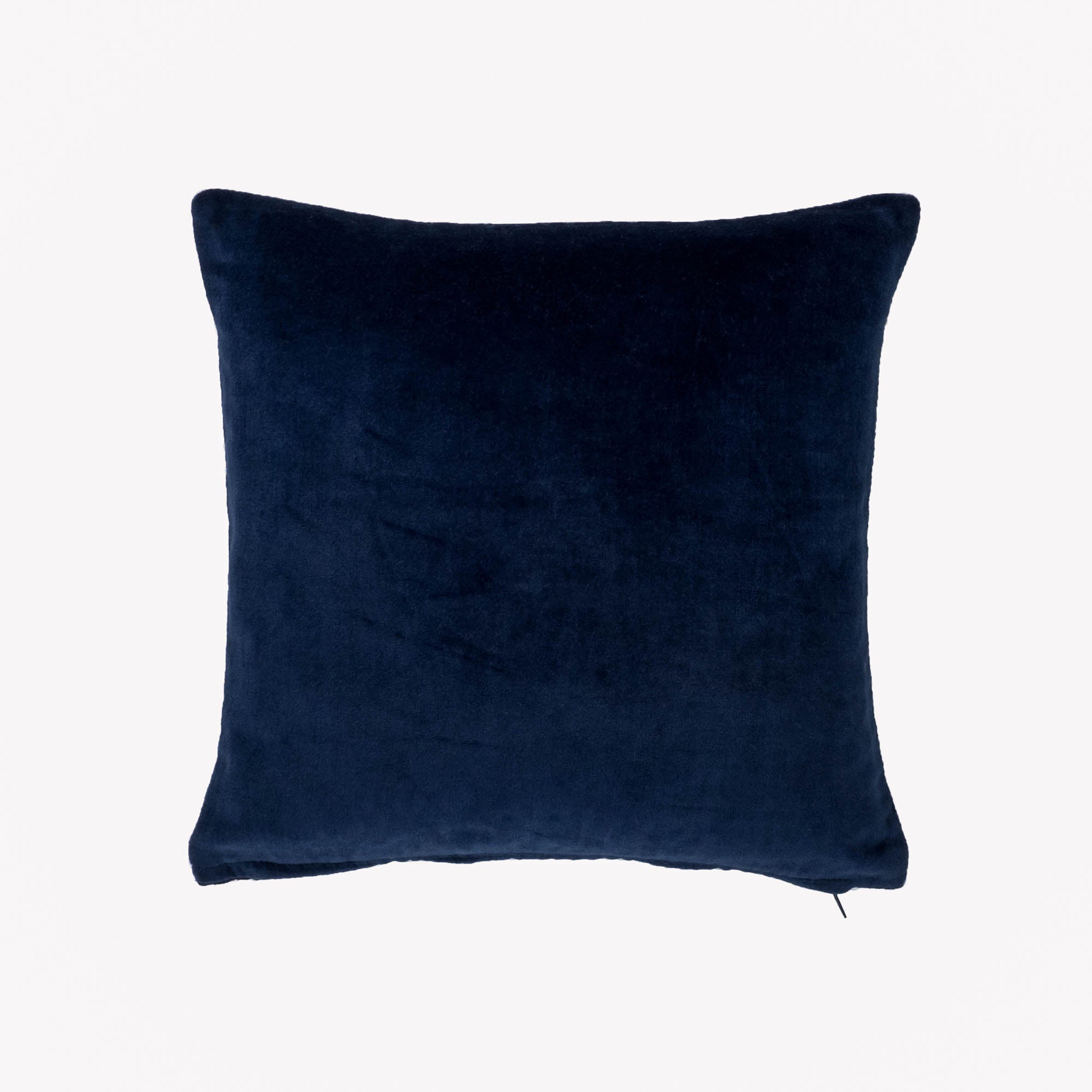 Navy Bee Silk Velvet Throw Pillow, 12" x 12", with golden metal thread embroidery, perfect for adding elegance to your home decor.