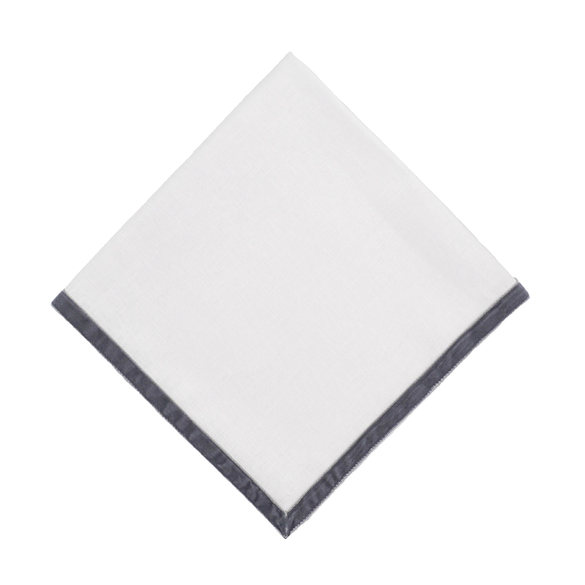 Luxurious New York linen napkins with silver velvet trim, designed for upscale dining and special occasions.