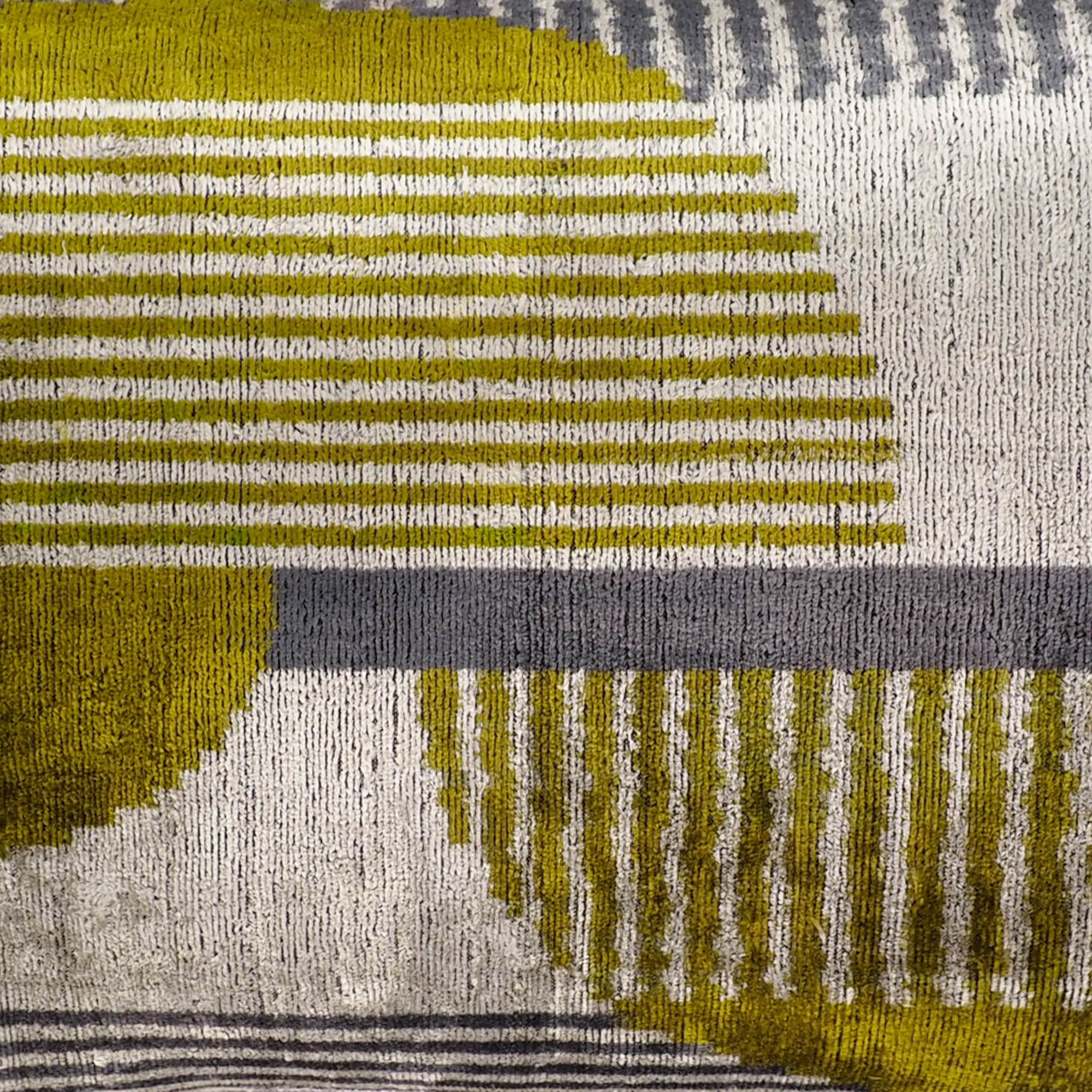 Parisienne Silk Velvet Ikat Throw Pillow, 16 x 24, adding texture and vibrant color with a handwoven Ikat design in luxurious silk velvet.