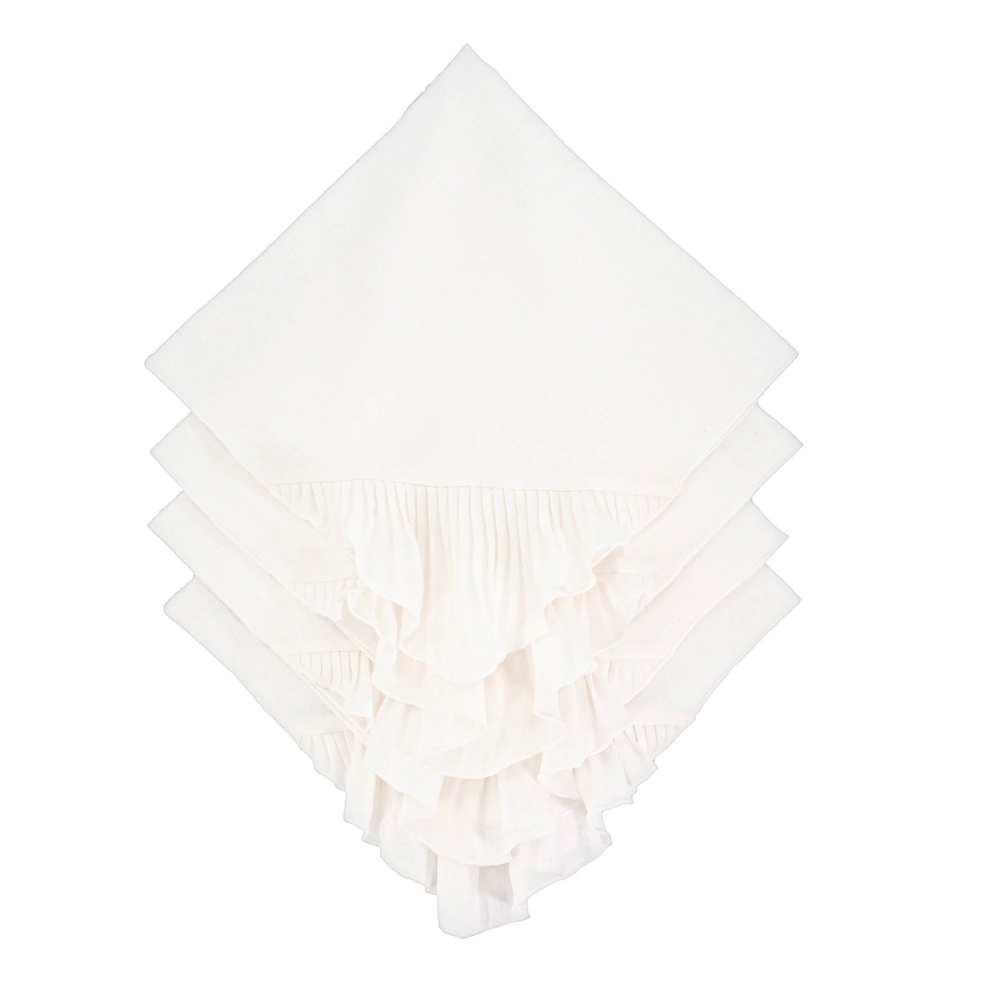 Handmade pleated linen napkins, perfect for elevating both formal dinner parties and casual family gatherings.