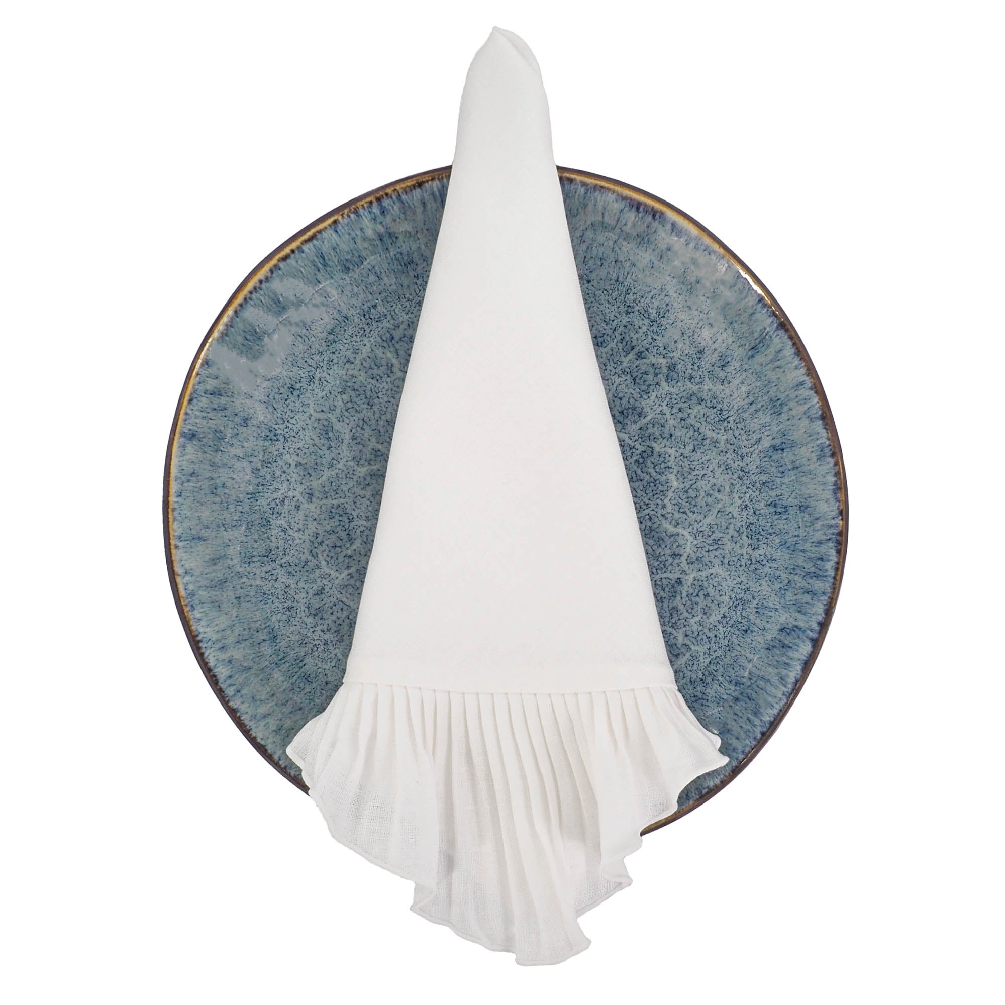 Luxurious pleated linen napkins, offering a smooth texture that enhances the tactile dining experience.