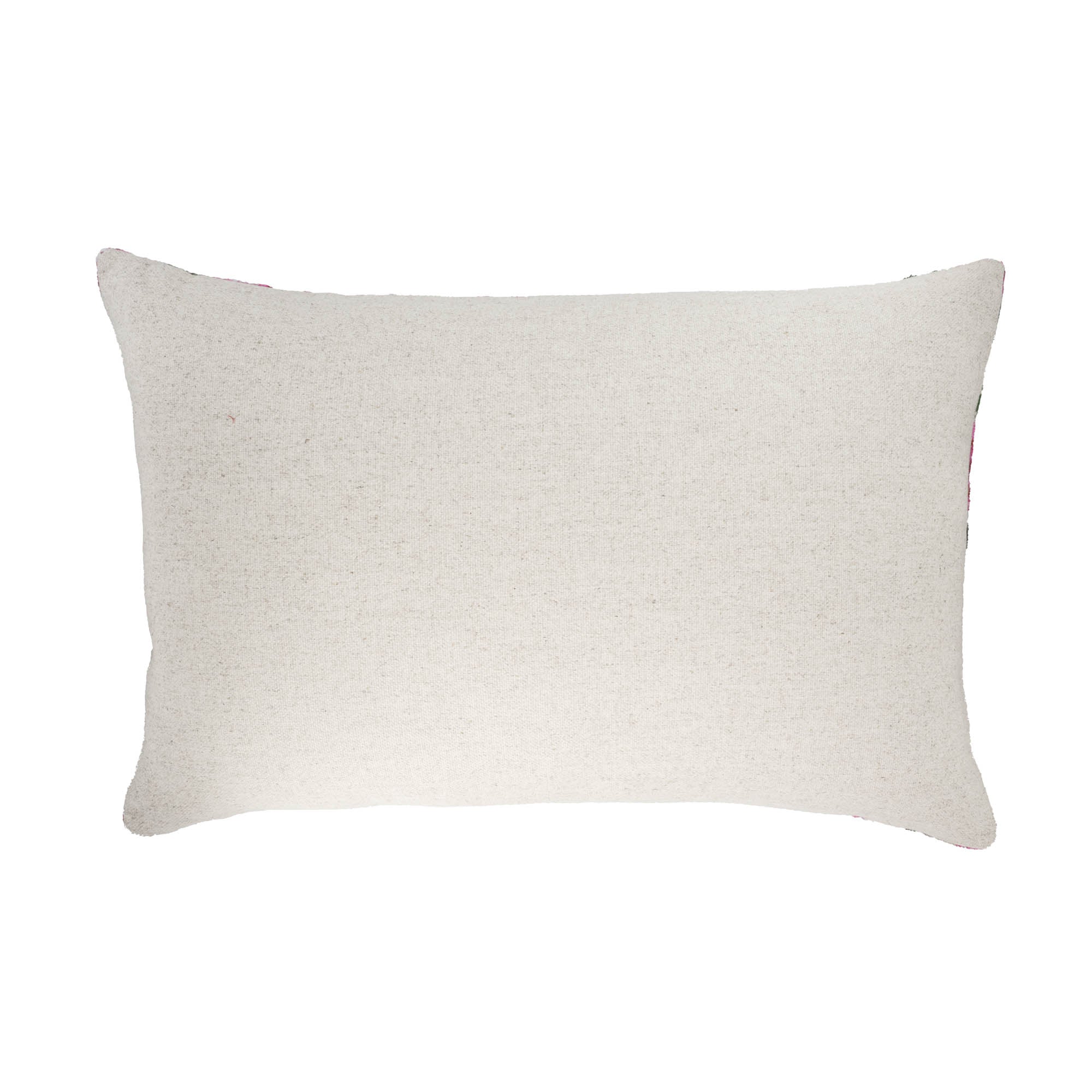 Chouchou Touch pomegranate patterned silk velvet cushion cover, artisanal 16x24 decor accent.