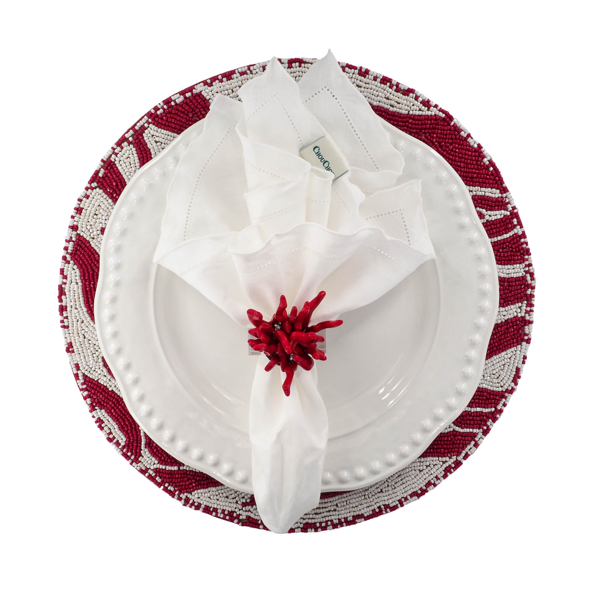 Red & White Placemats Set of 2