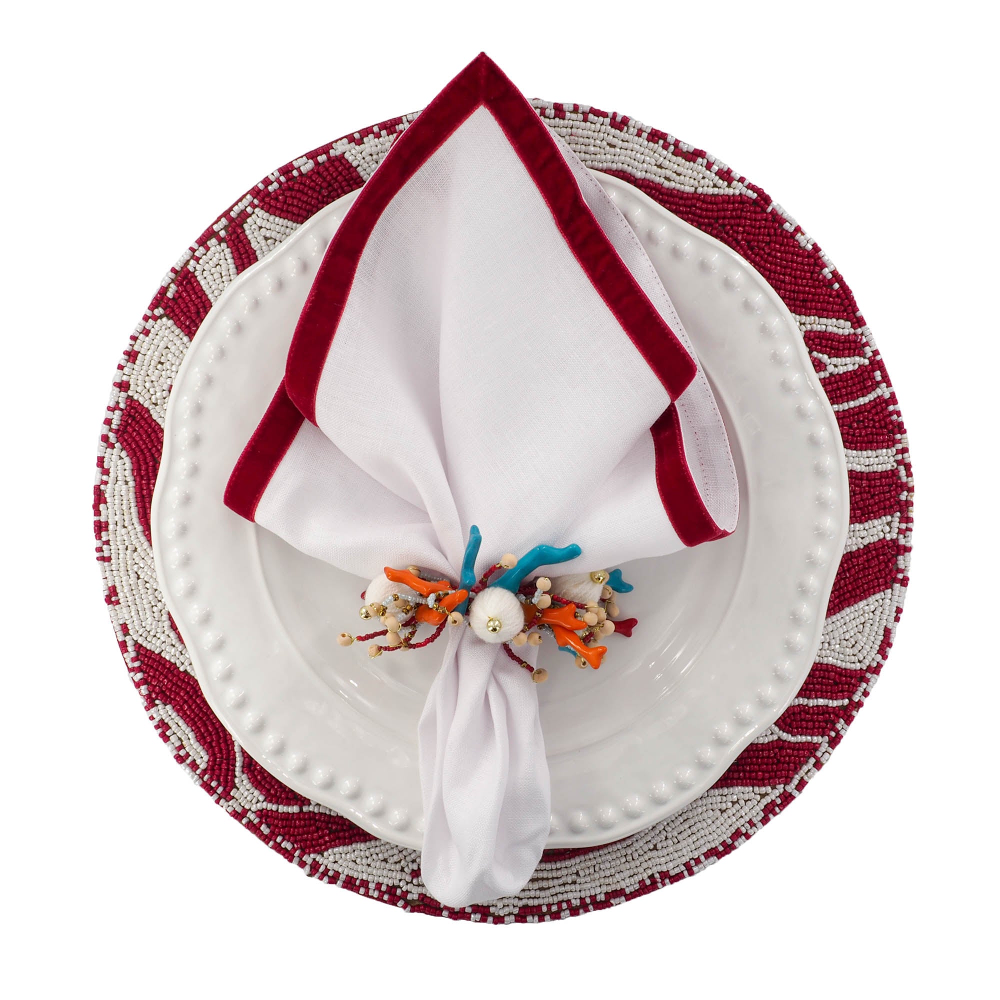 Red & White Placemats Set of 2