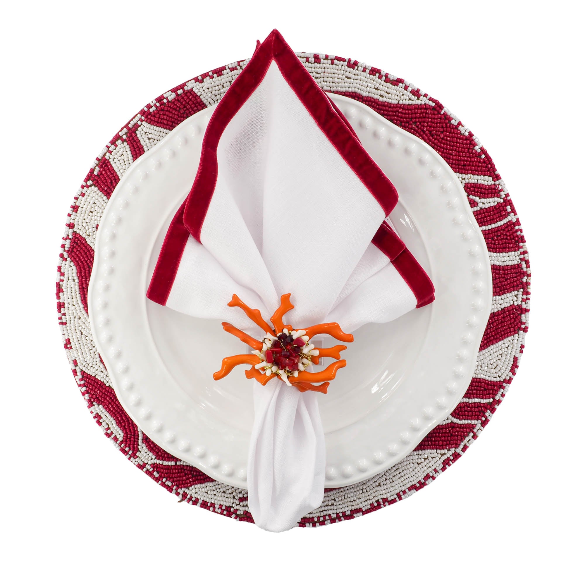 Red & White Placemats Set of 2