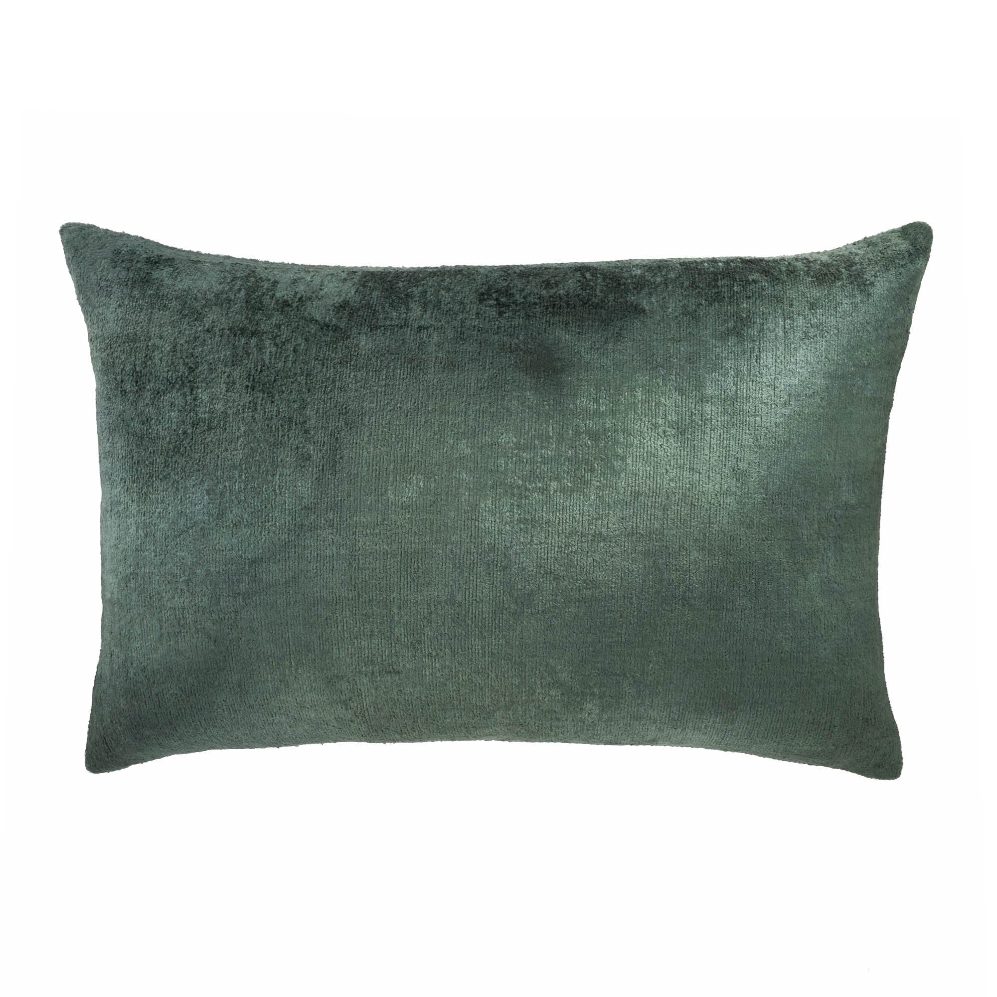 Sage Green Silk Velvet Ikat Pillow Cover by Chouchou Touch, 16x24 inches.