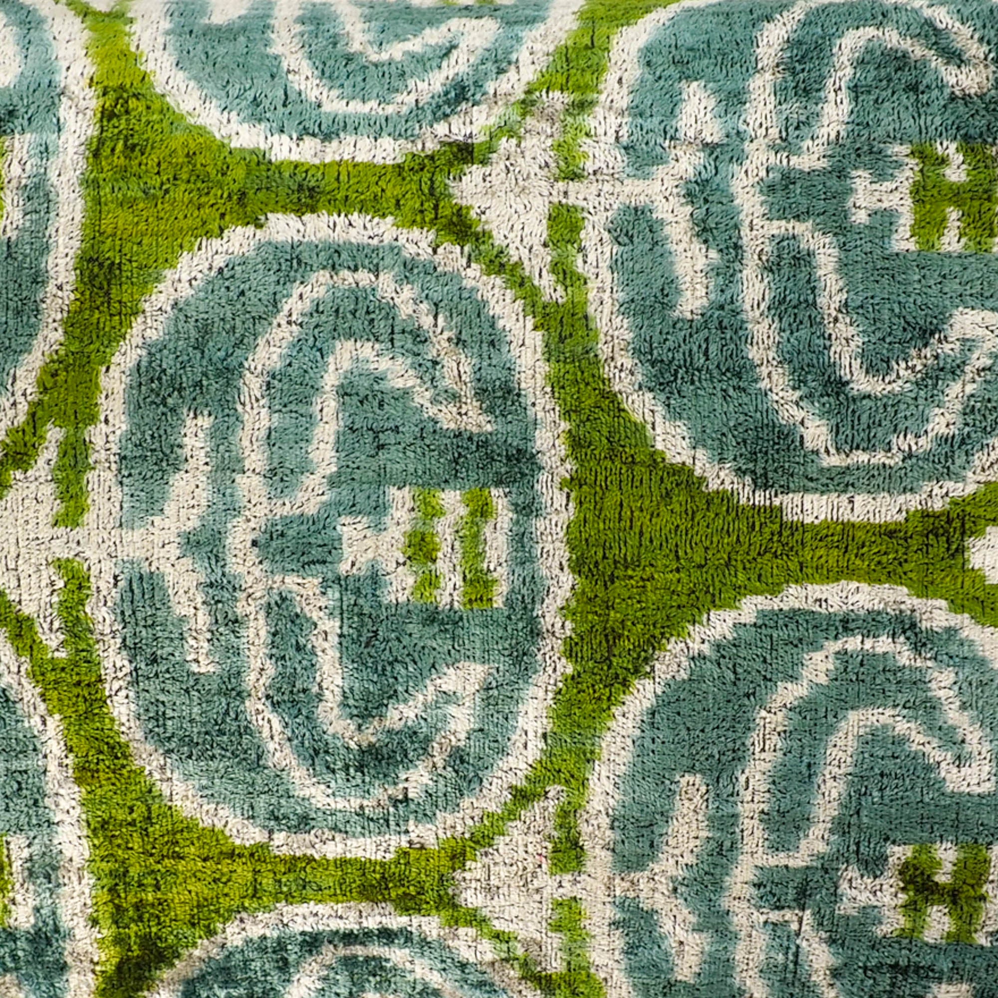 Chouchou Touch Scorpio Silk Velvet Ikat Pillow, 16 x 24, combining vibrant Ikat designs with the mystical Scorpio motif for a sophisticated decor piece.