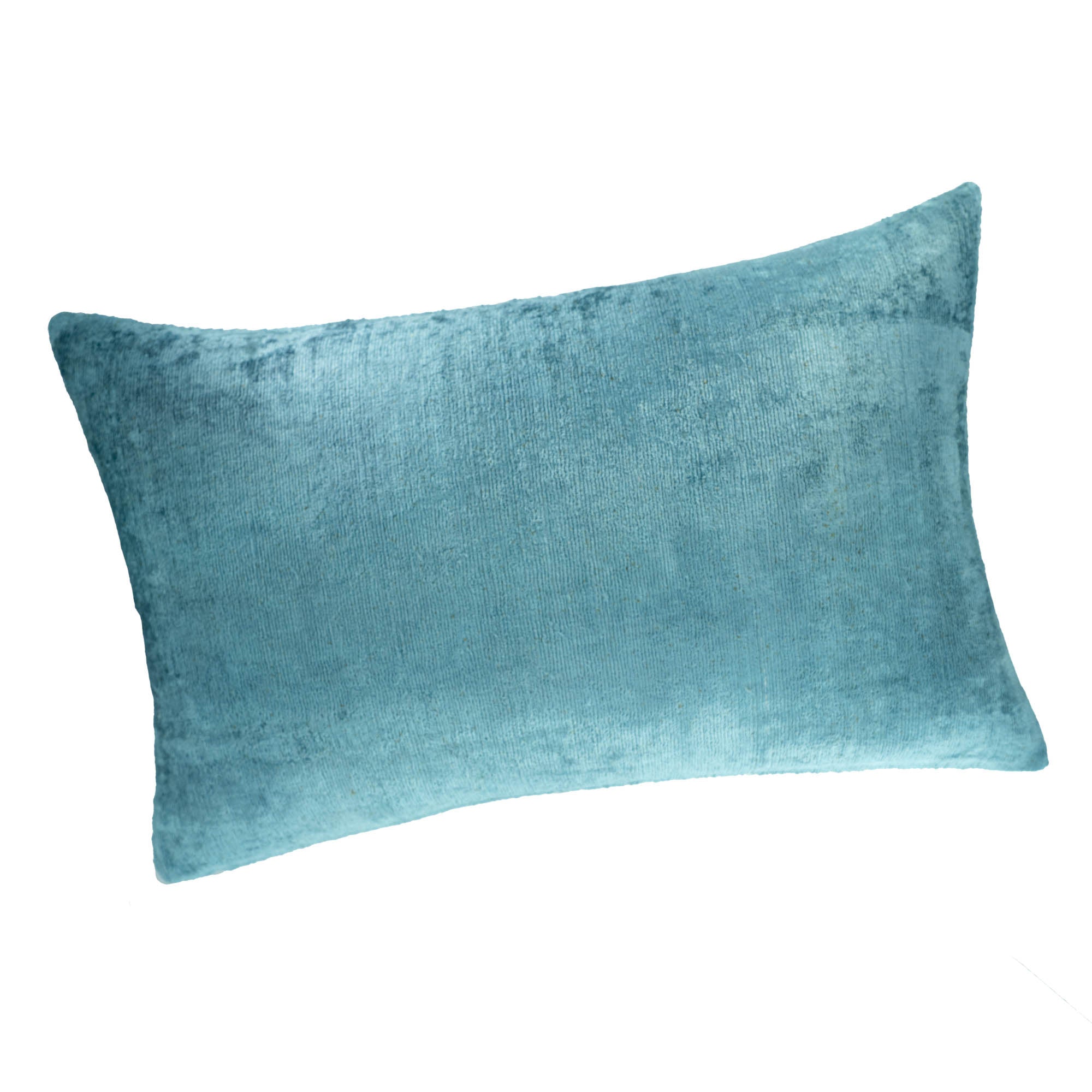 Tiffany blue silk velvet lumbar pillow cover 16x24, solid velvet handmade decorative accent pillow by ChouChou Touch