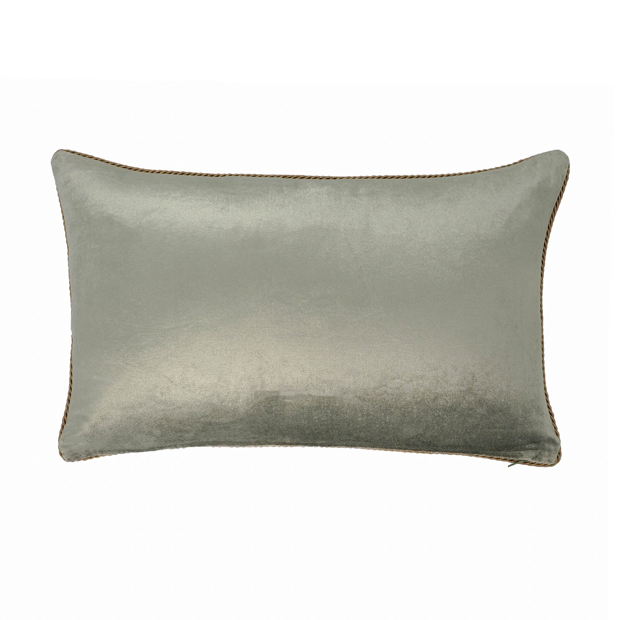 Venice Silk Velvet Throw Pillow Cover, 12" x 20", with golden metal thread bumblebee and floral embroidery, perfect for elegant home decor.
