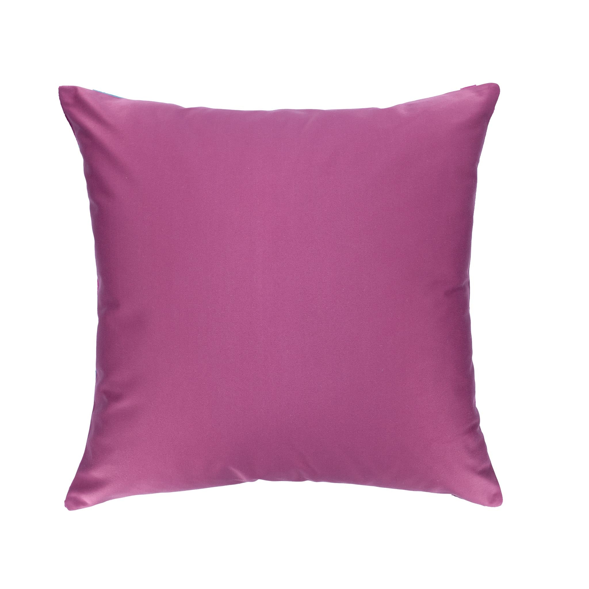 Chouchou Touch Bolero Blue Ikat Pillow, crafted from handwoven silk velvet with a contemporary dot motif.