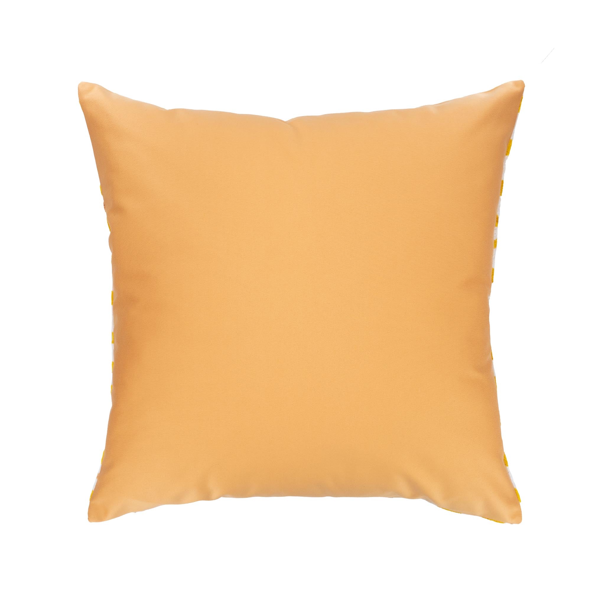 Golden yellow and white ikat pillow cover with soft silk velvet texture and unique pattern.