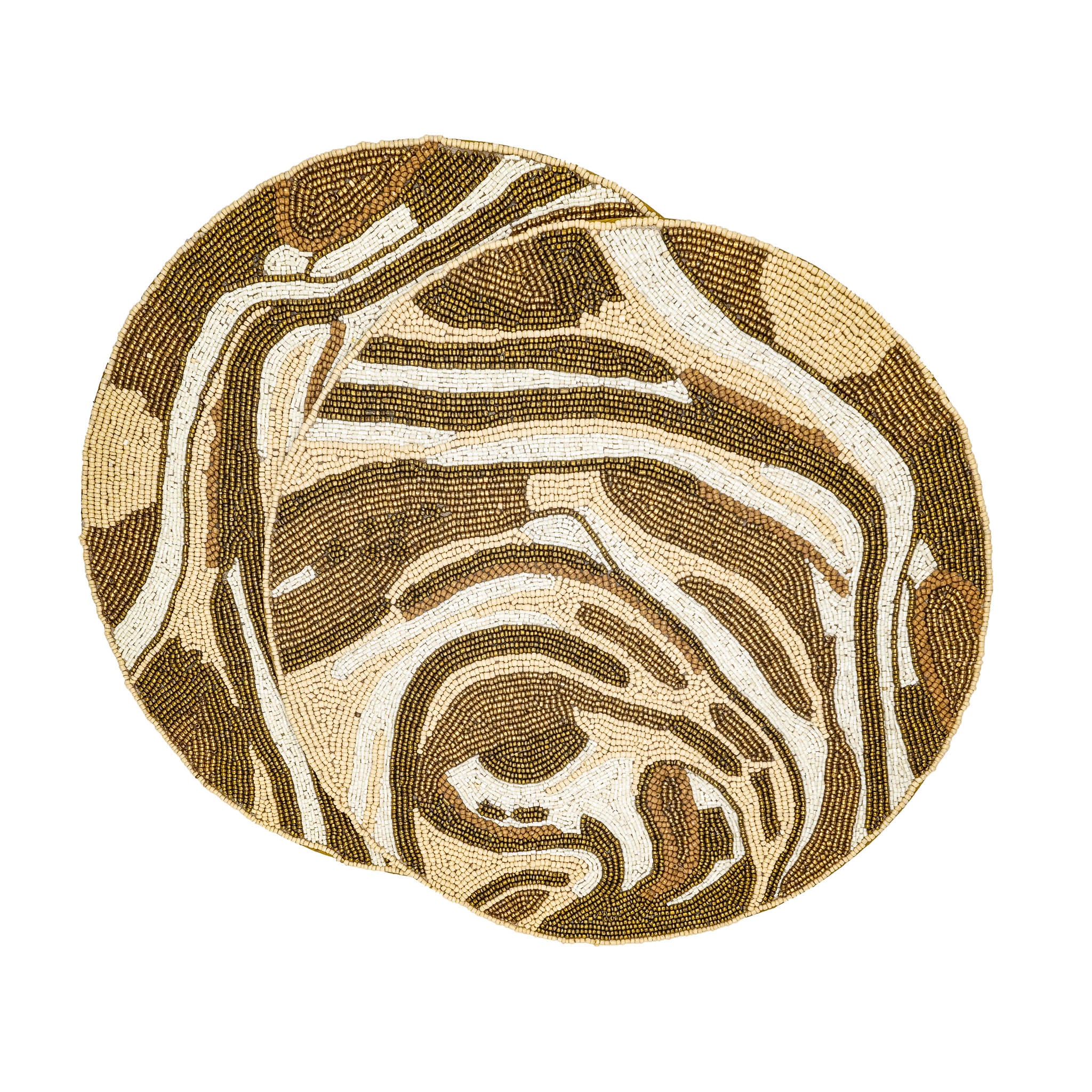Set of 2 Dune Placemats adorned with glass beads, offering a refined and shiny addition to your dining table.