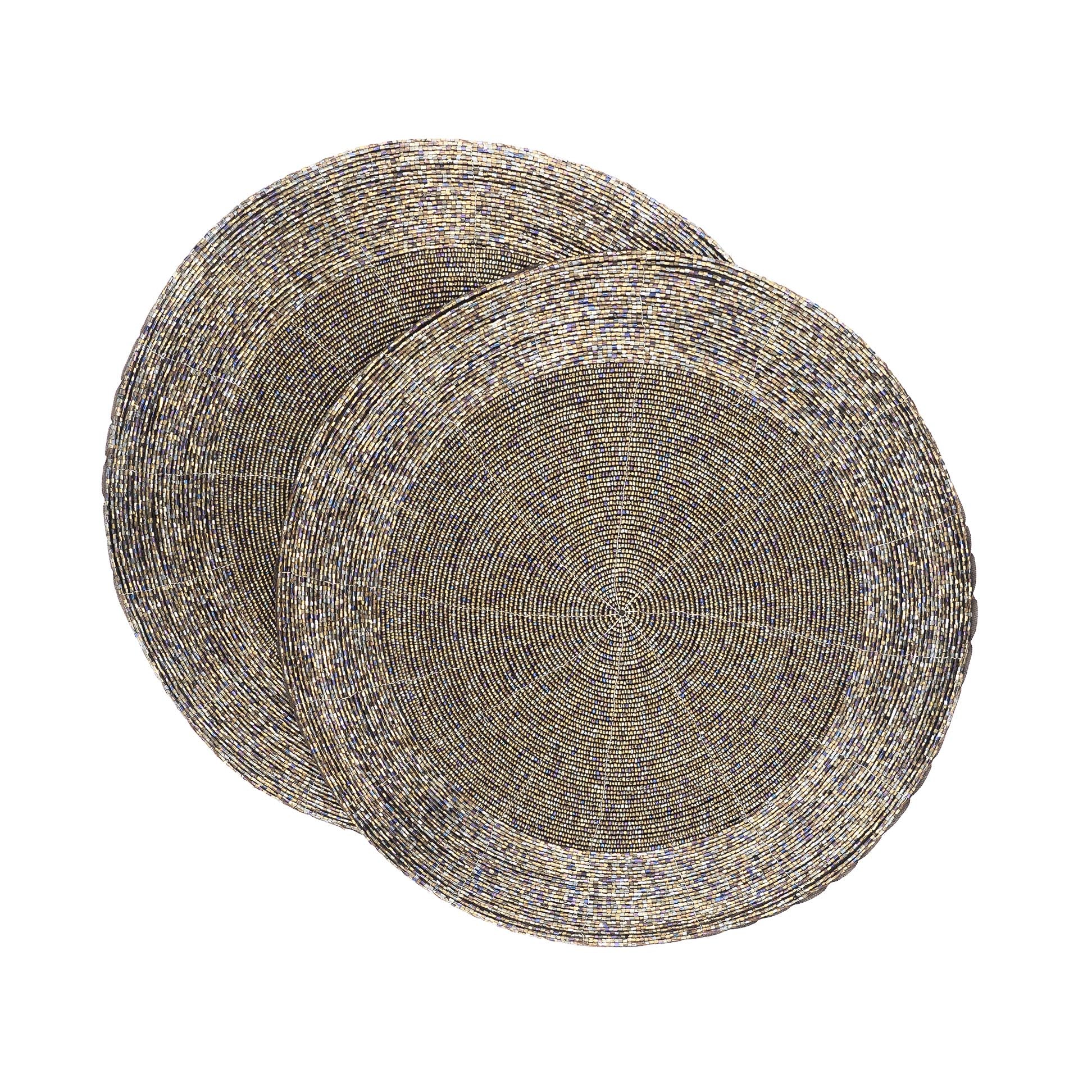 Handcrafted Forest Placemats with luminous beads, providing an extra depth to your table decor.