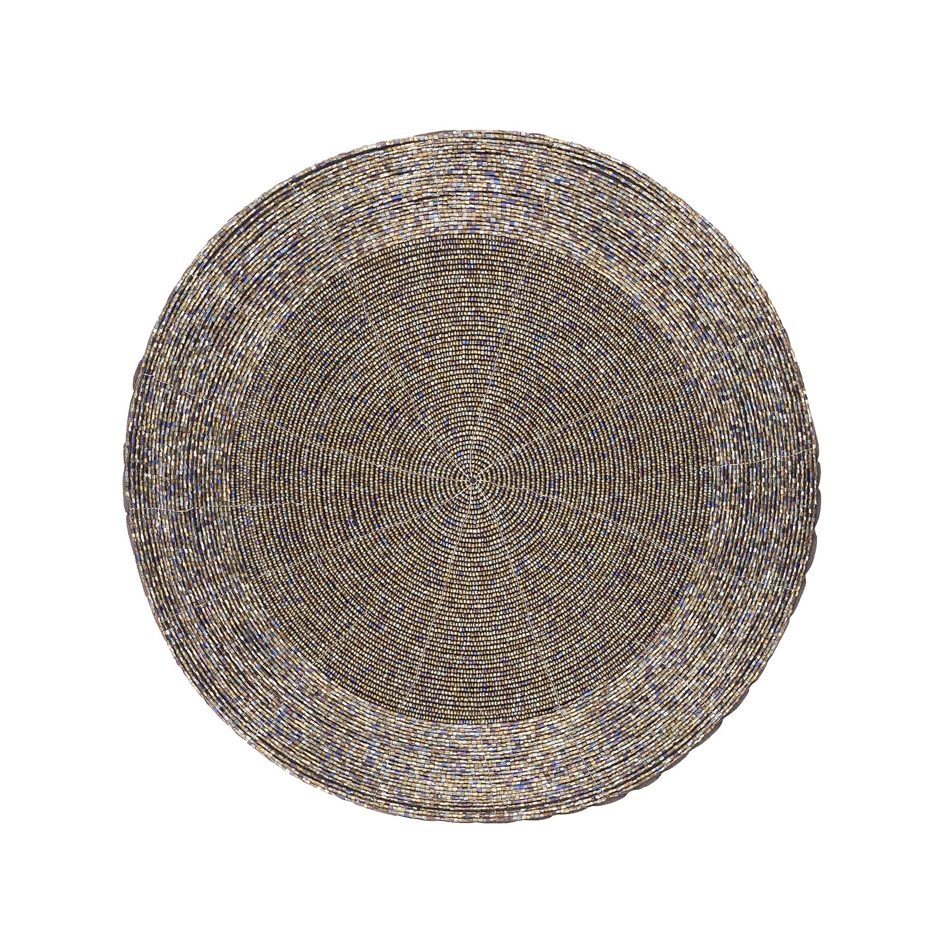 Chouchou Touch Forest Placemats, crafted with radiant glass beads that shimmer, perfect for elegant tables.