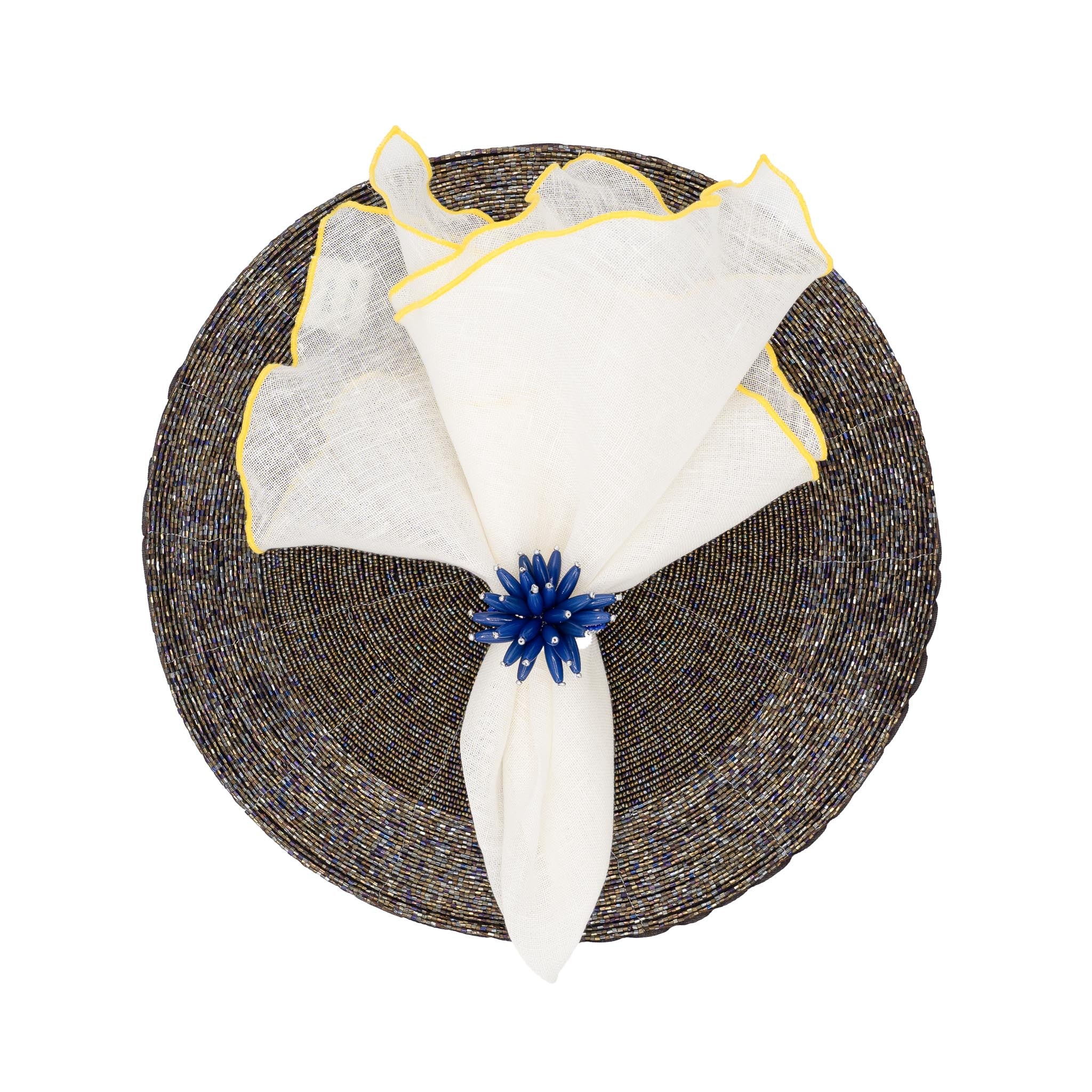 Chouchou Touch Forest Glass Beaded Placemats, ideal for adding a touch of luxury and shine to your dining setup.