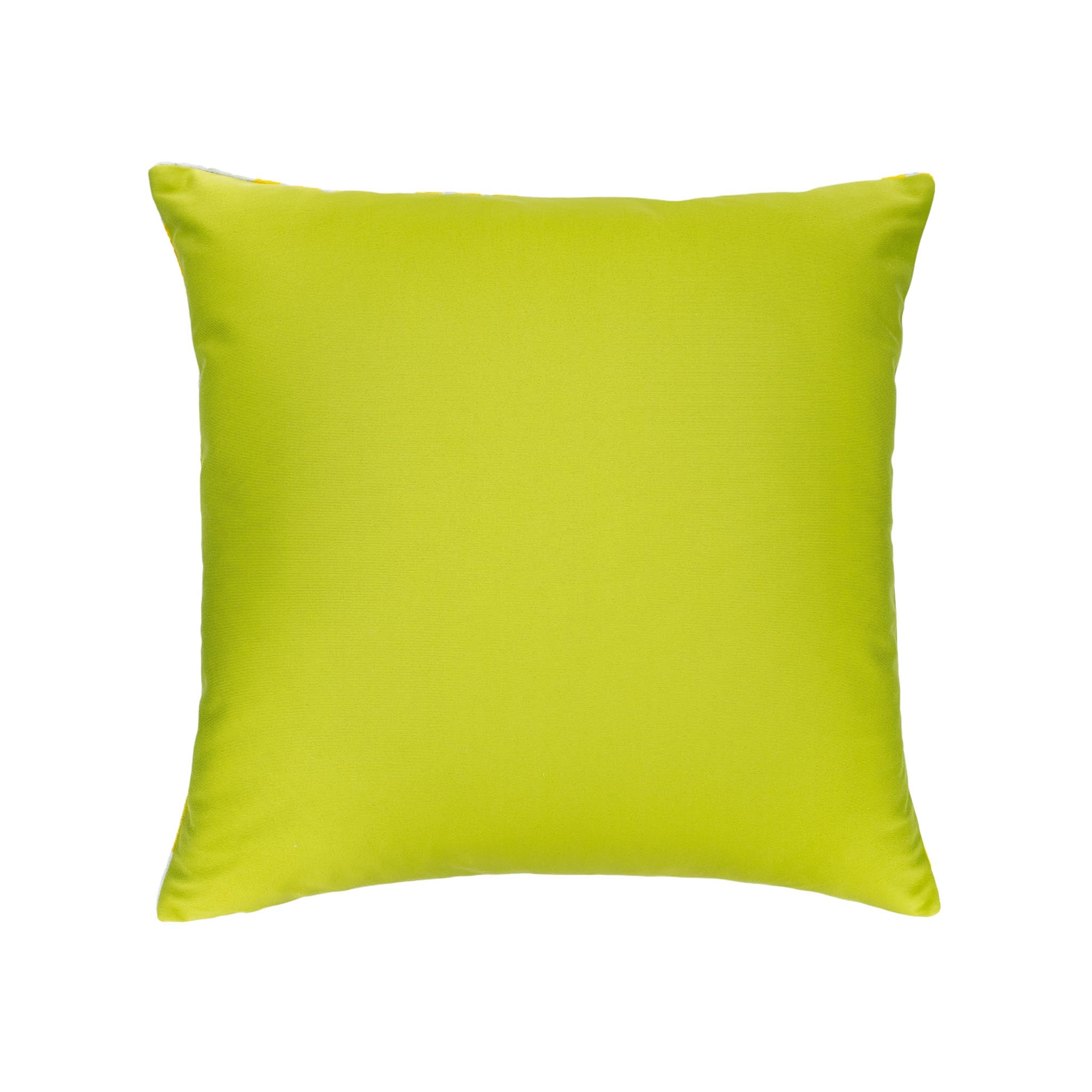 Chouchou Touch Green Jackpot Ikat Pillow in silk velvet, offering a soft texture and vibrant design.