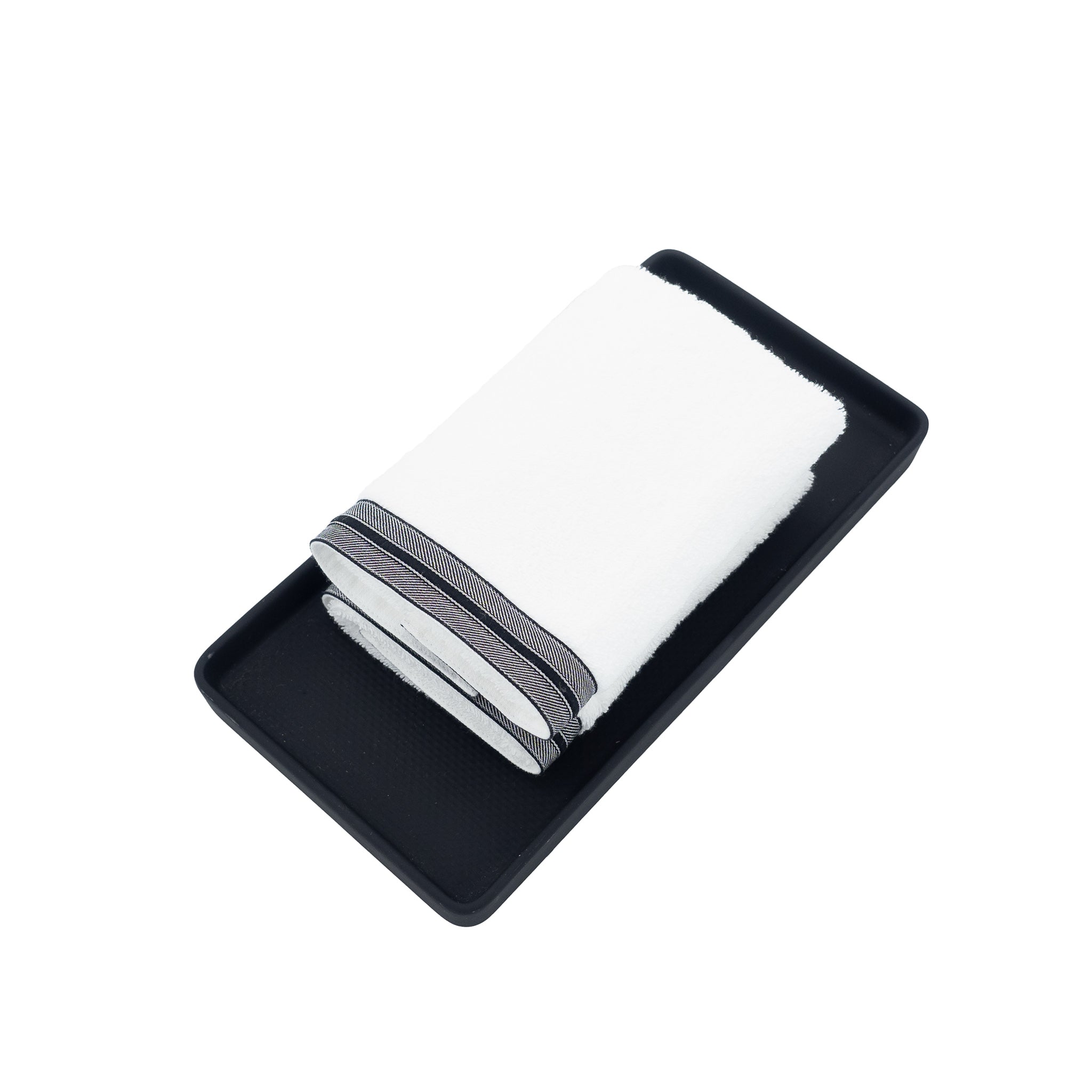Guest Towels With Black French Borders, Set of 2