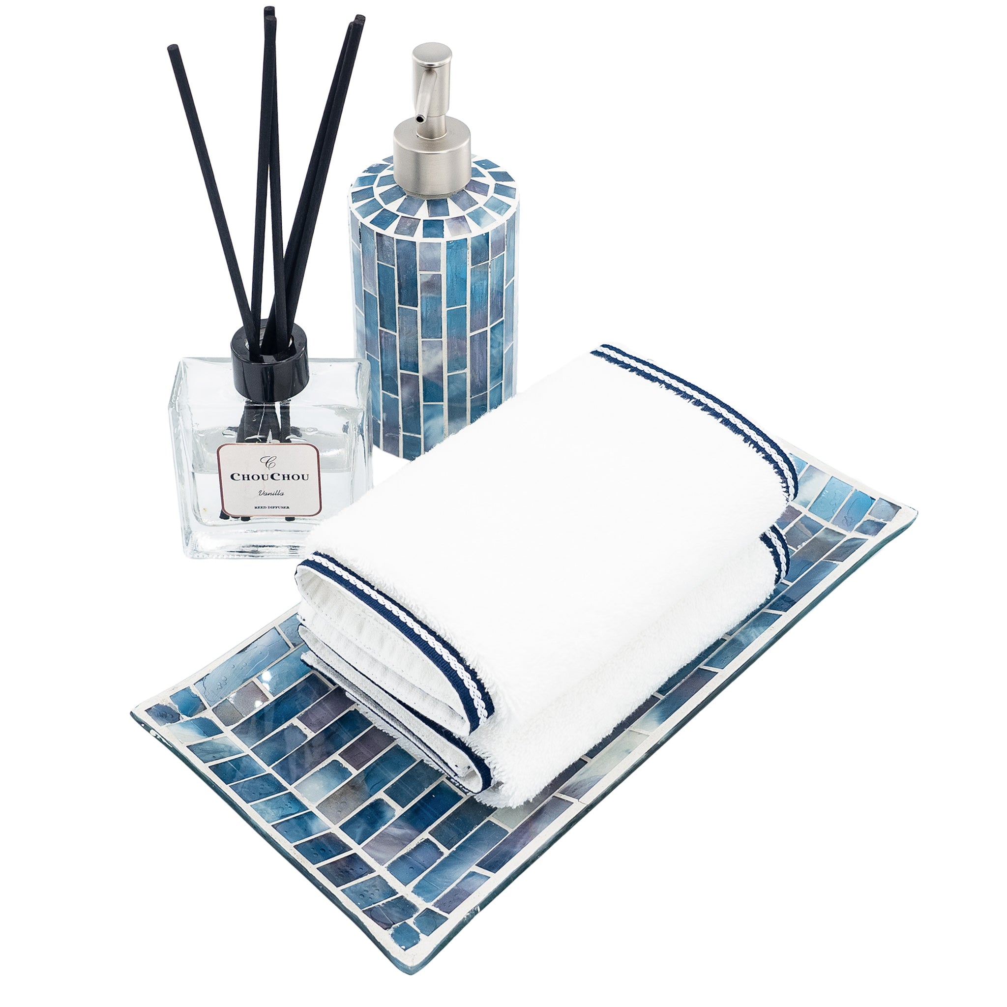 Guest Towels With Chain French Borders Set of 2