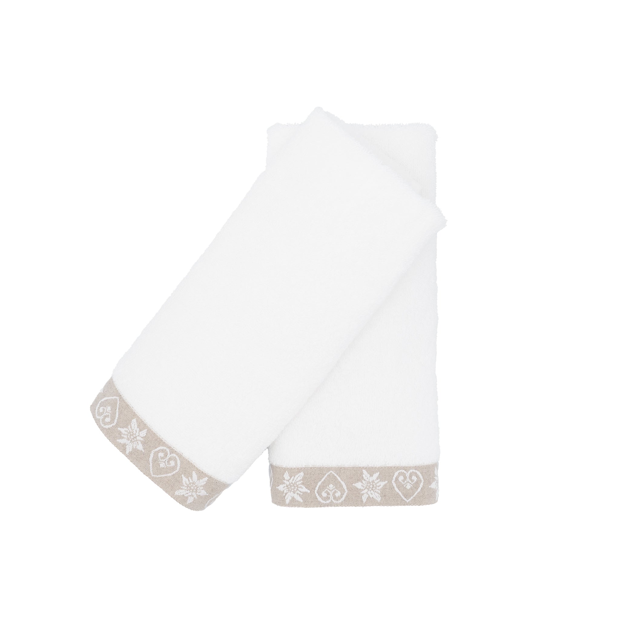 Guest Towels With Valentine Linen French Borders Set of 2