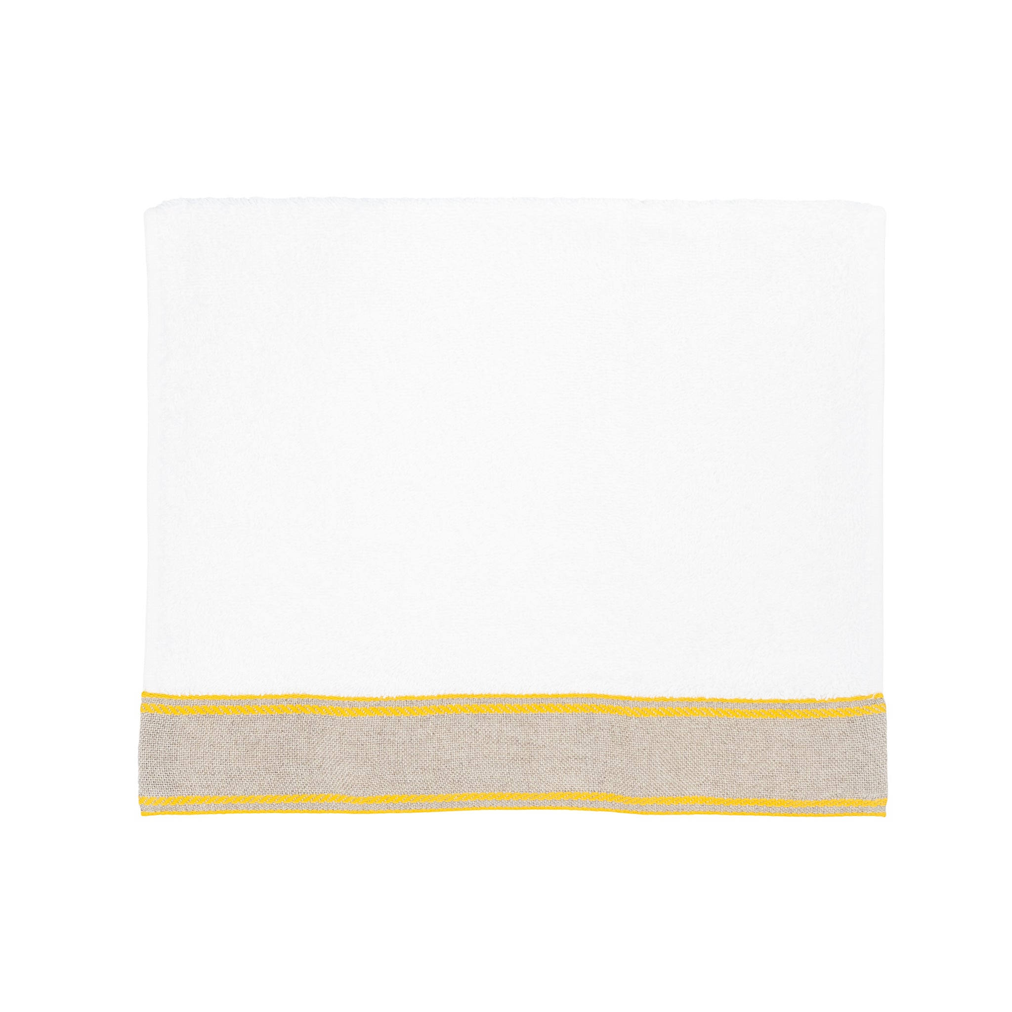 Guest Towels With Yellow Chain Linen Borders Set of 2