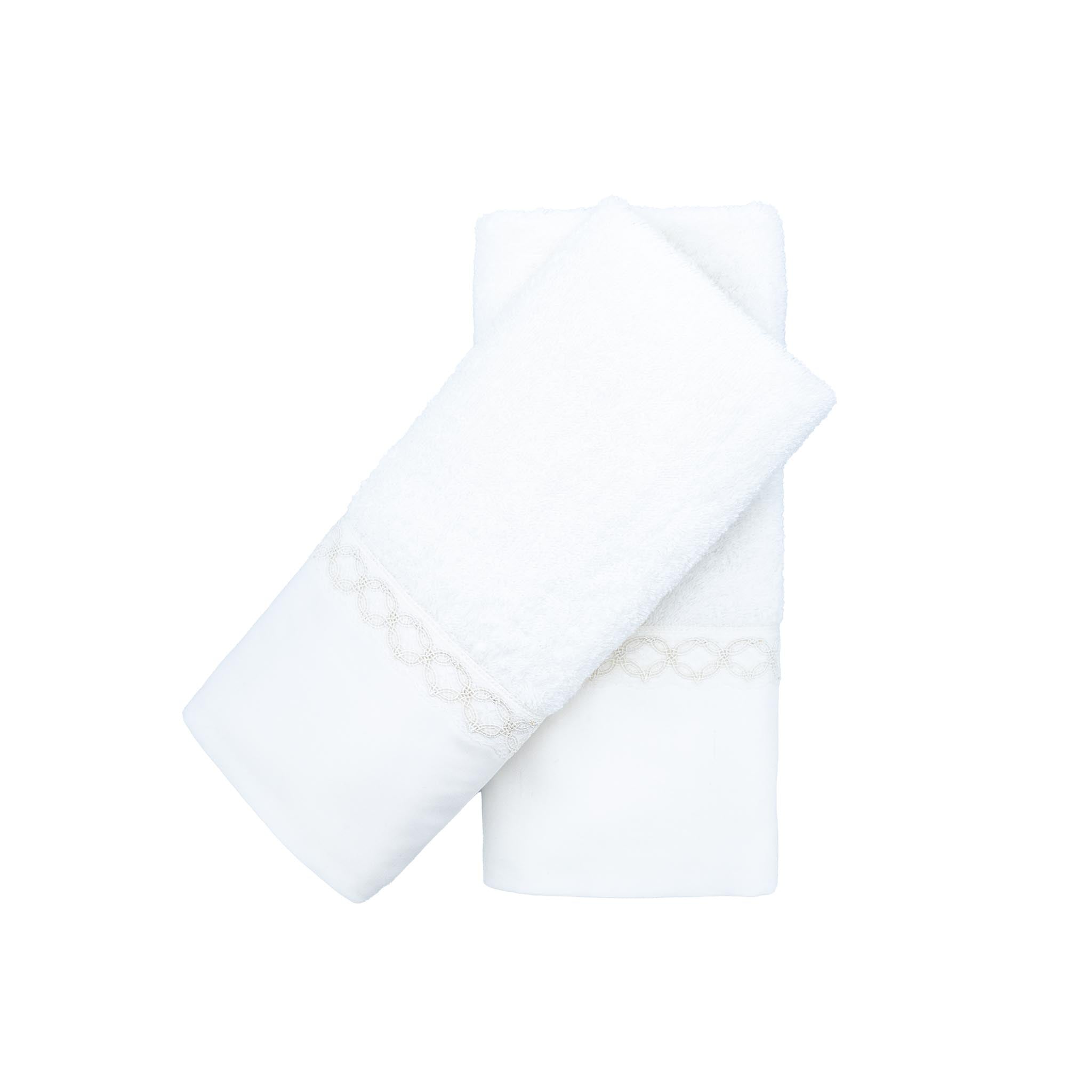 Guest Towels With Lace Borders Set of 2