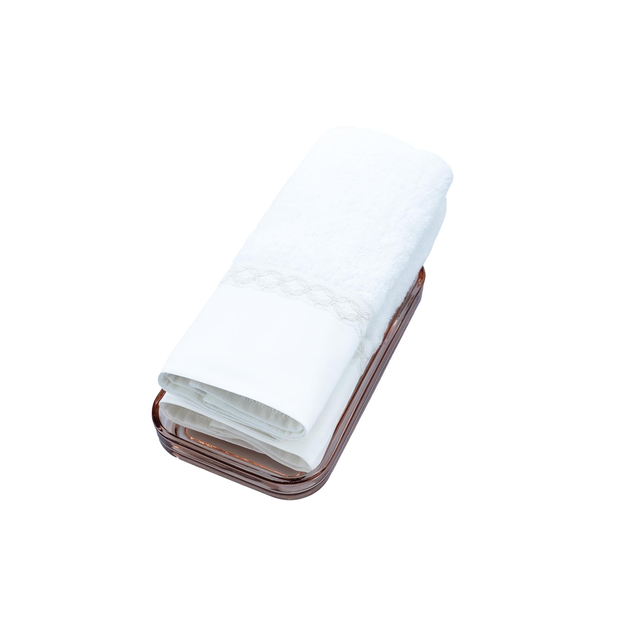 Guest Towels With Lace Borders Set of 2