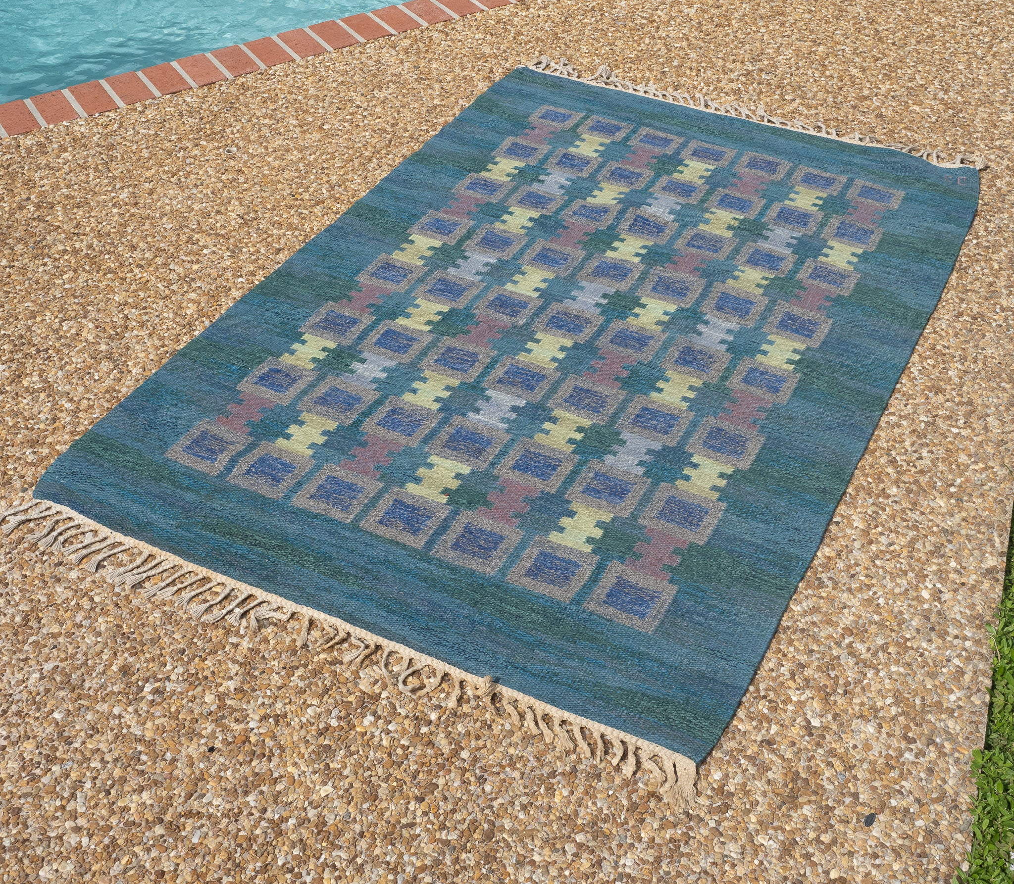 Swedish Mid Century Rug by Judith Johansson, 5' X 7'