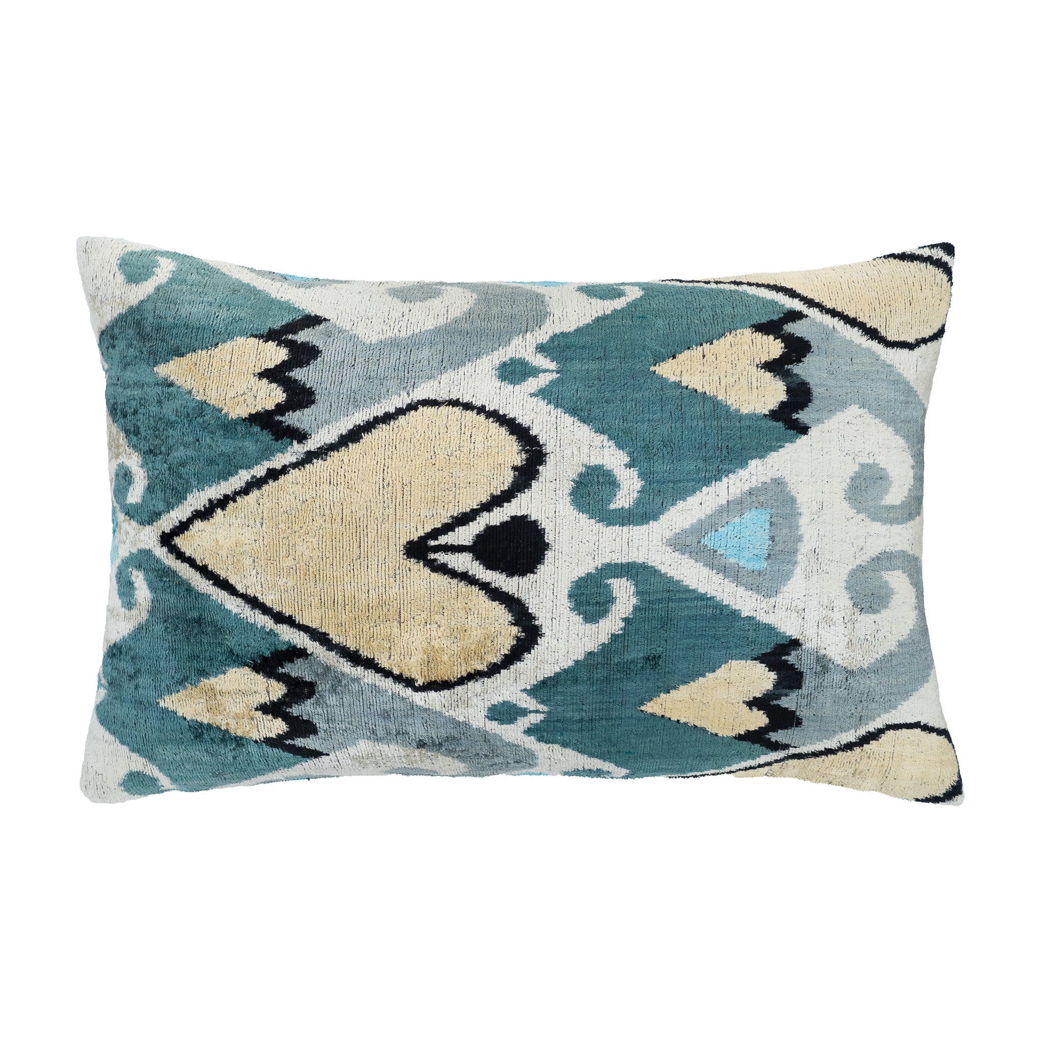 Love Silk Velvet Ikat Pillow, 16" X 24" Case Only