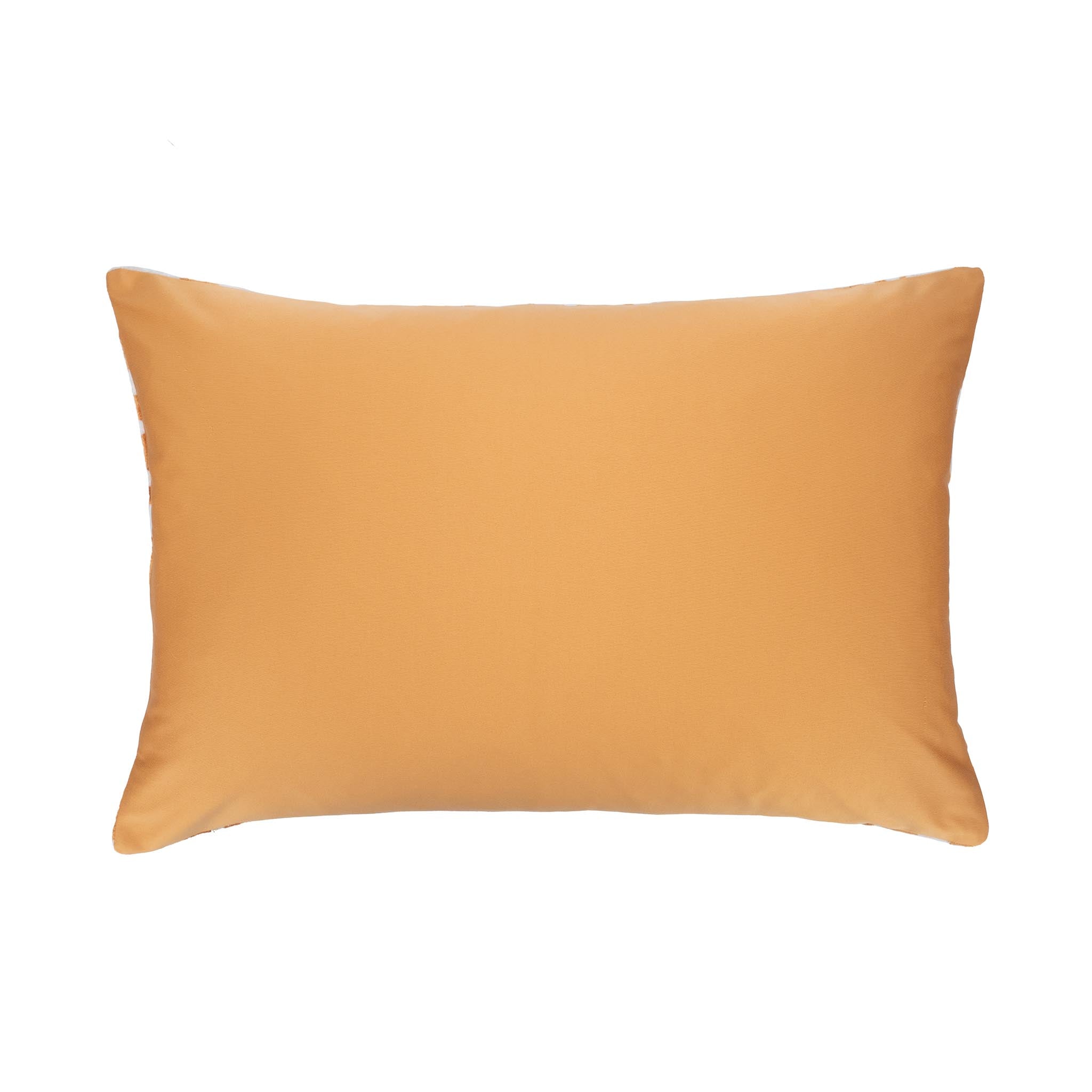 Golden orange and white circular eye pattern ikat pillow, 100% silk velvet.