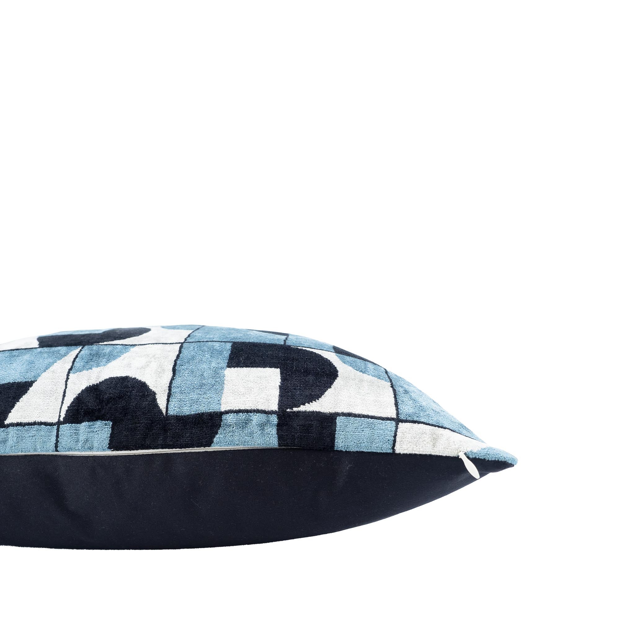Vibrant Miro Ikat Pillow with premium silk velvet fabric, adding a touch of artistic flair to your space.